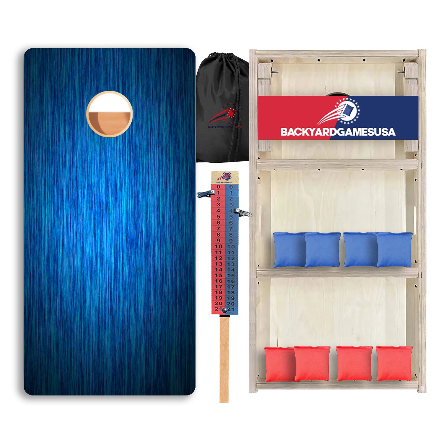 Blue Wood Grain Professional Cornhole Boards