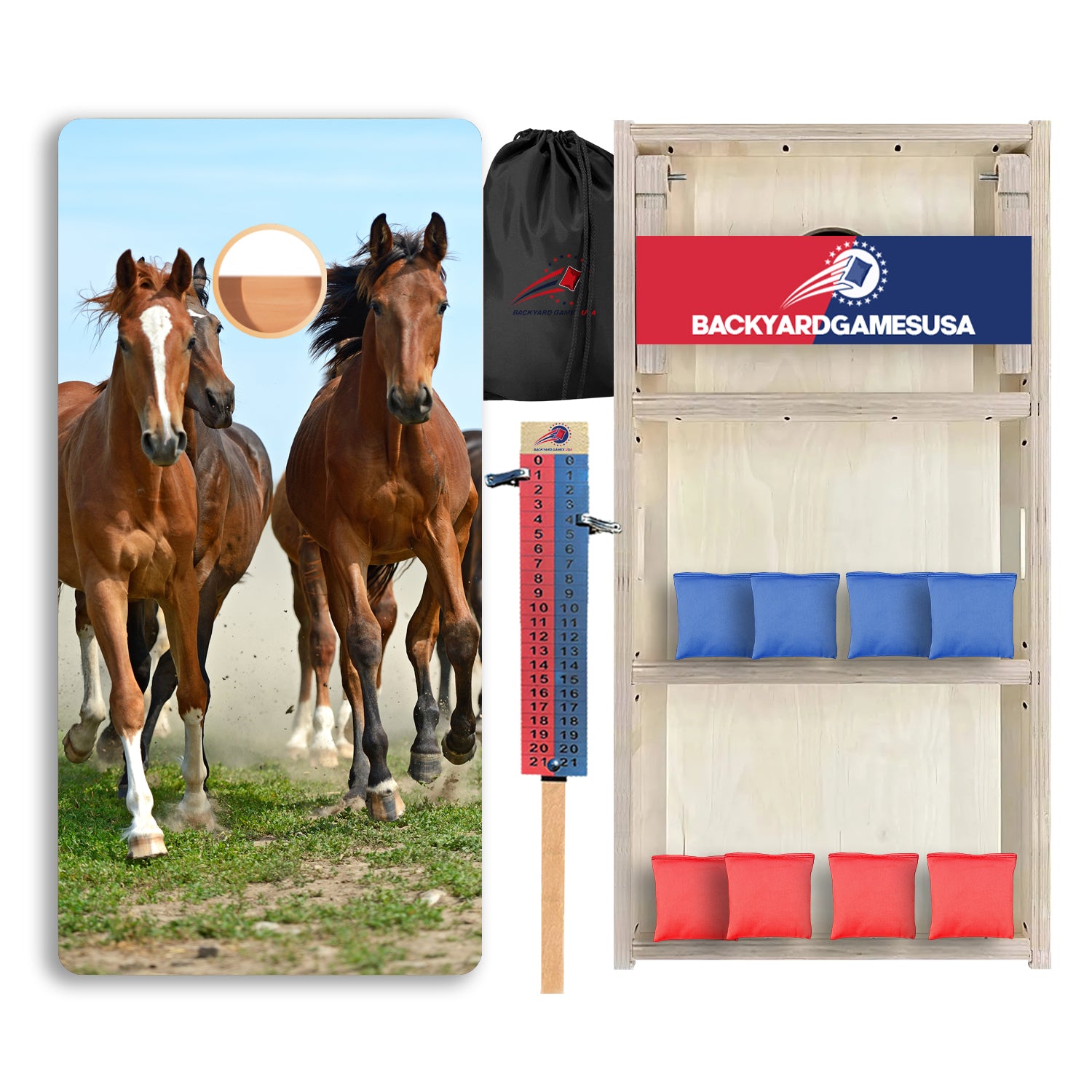 Horses Running Professional Cornhole Boards