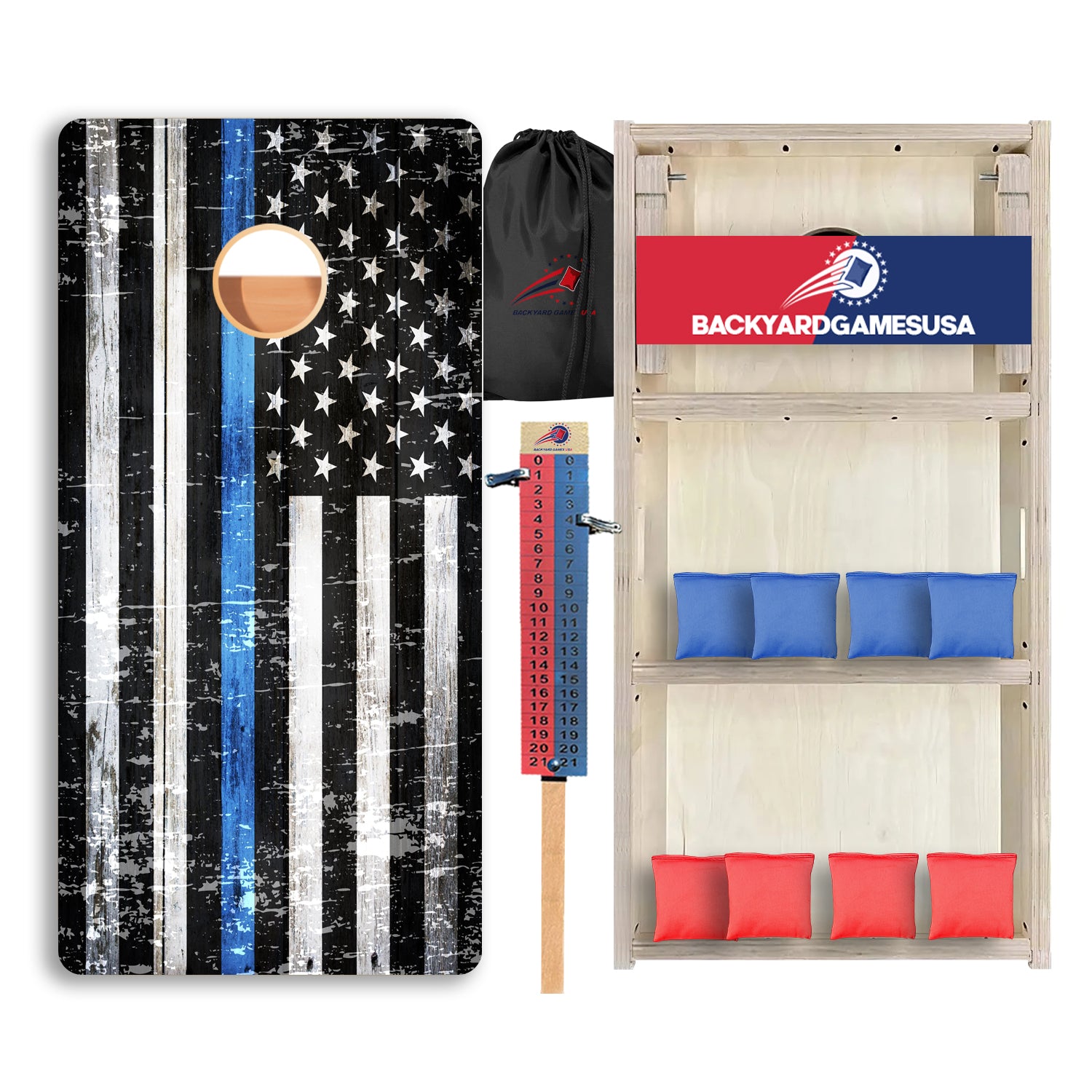 Blue Line Rustic Professional Cornhole Boards