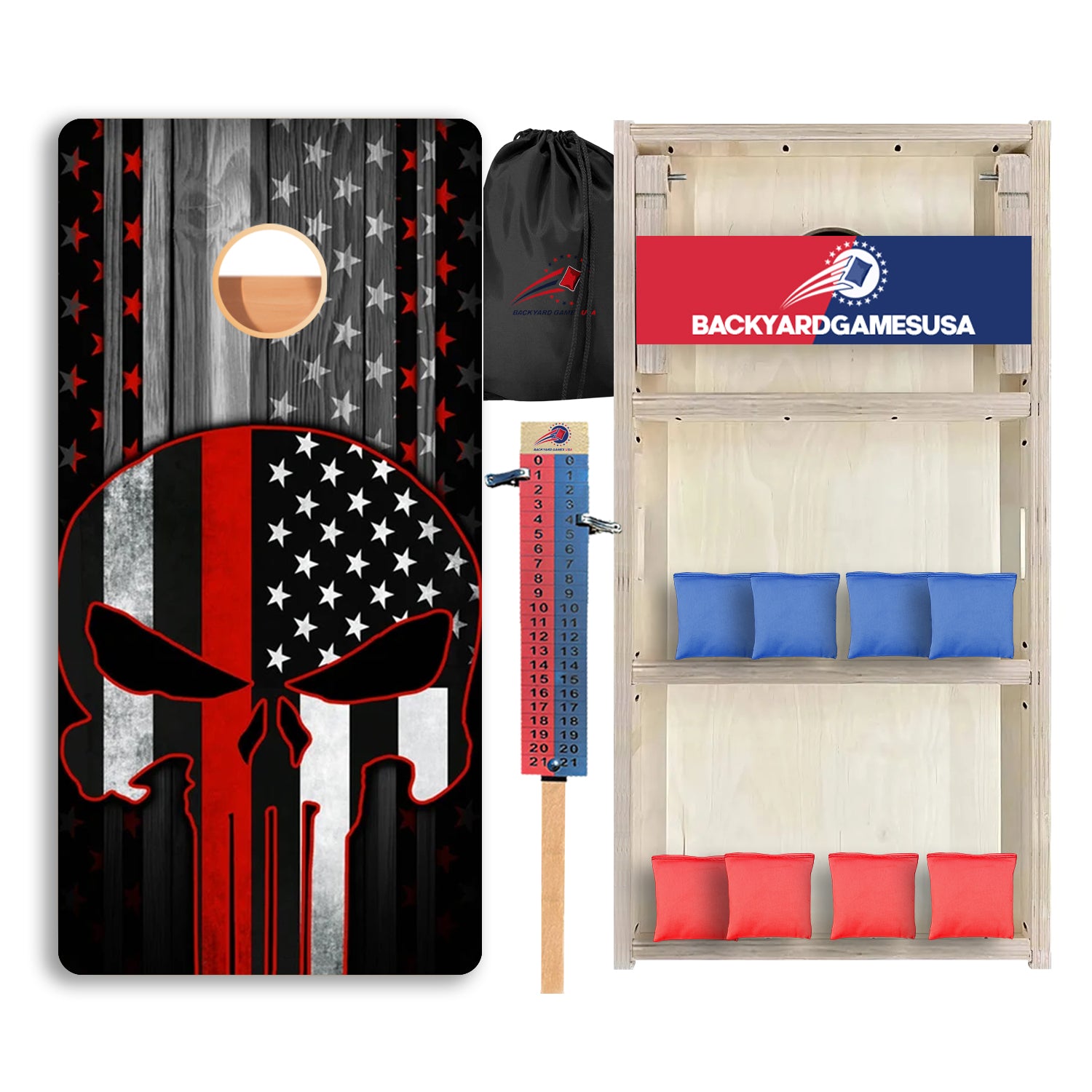 Red Lines Skull Professional Cornhole Boards