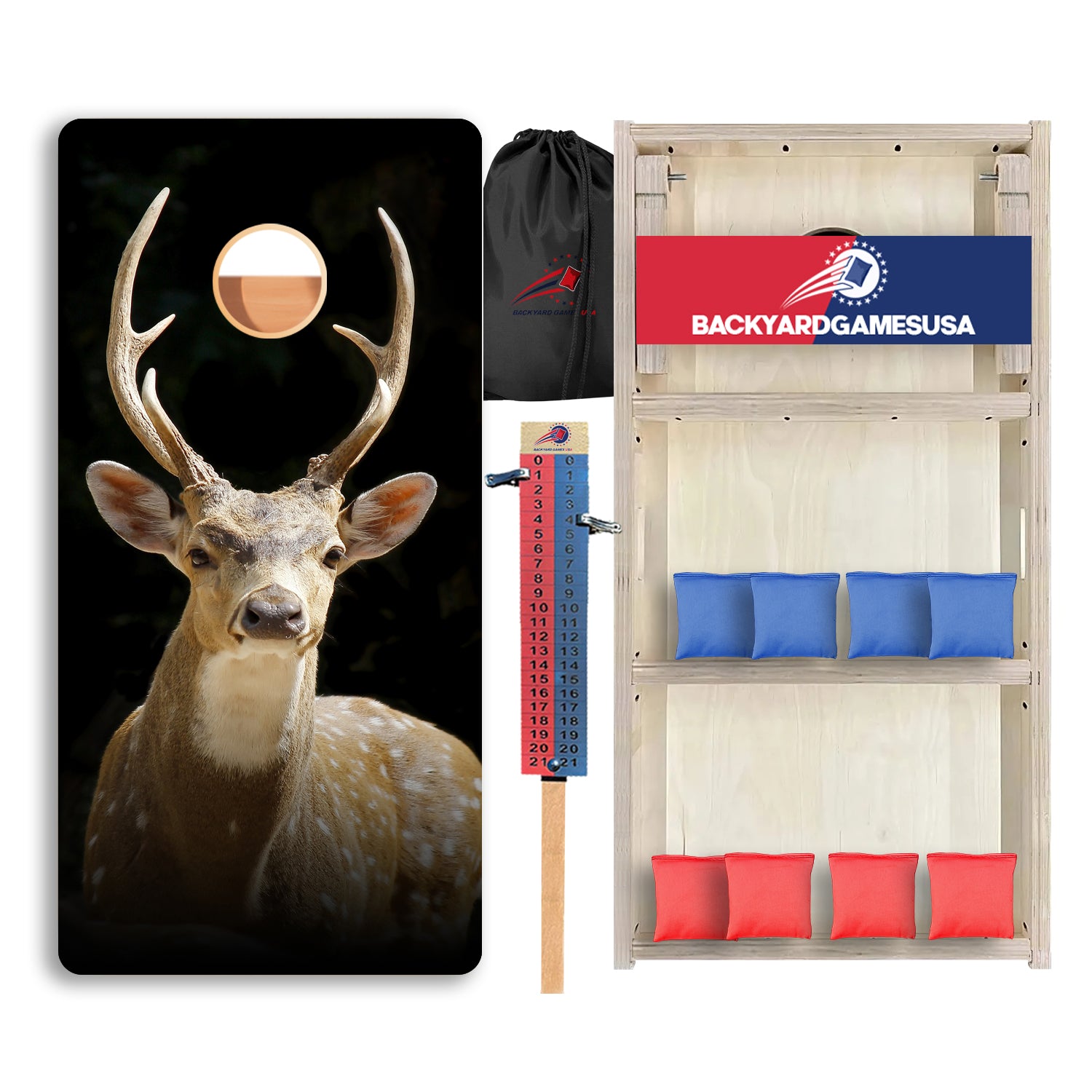 Deer In Black Professional Cornhole Boards