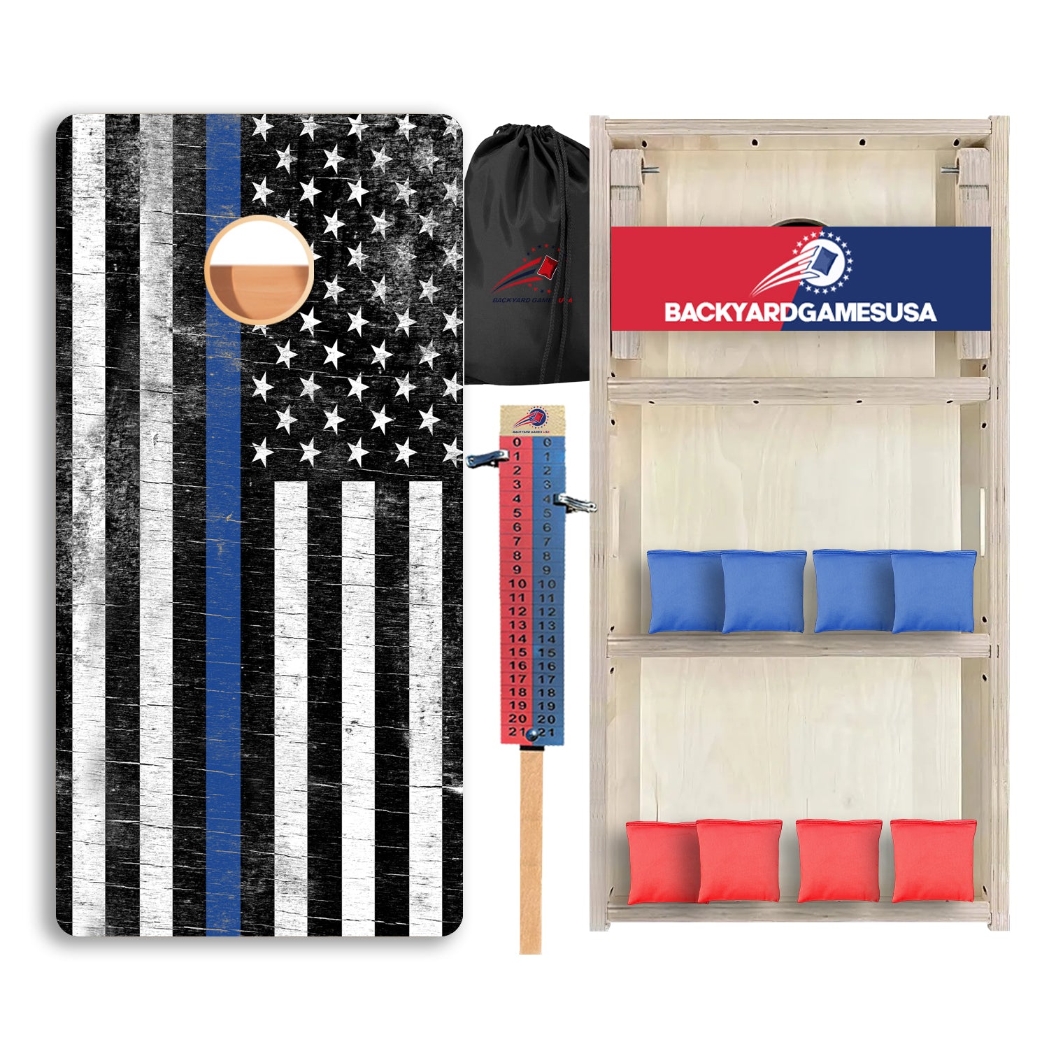 Rustic Blue Line Professional Cornhole Boards