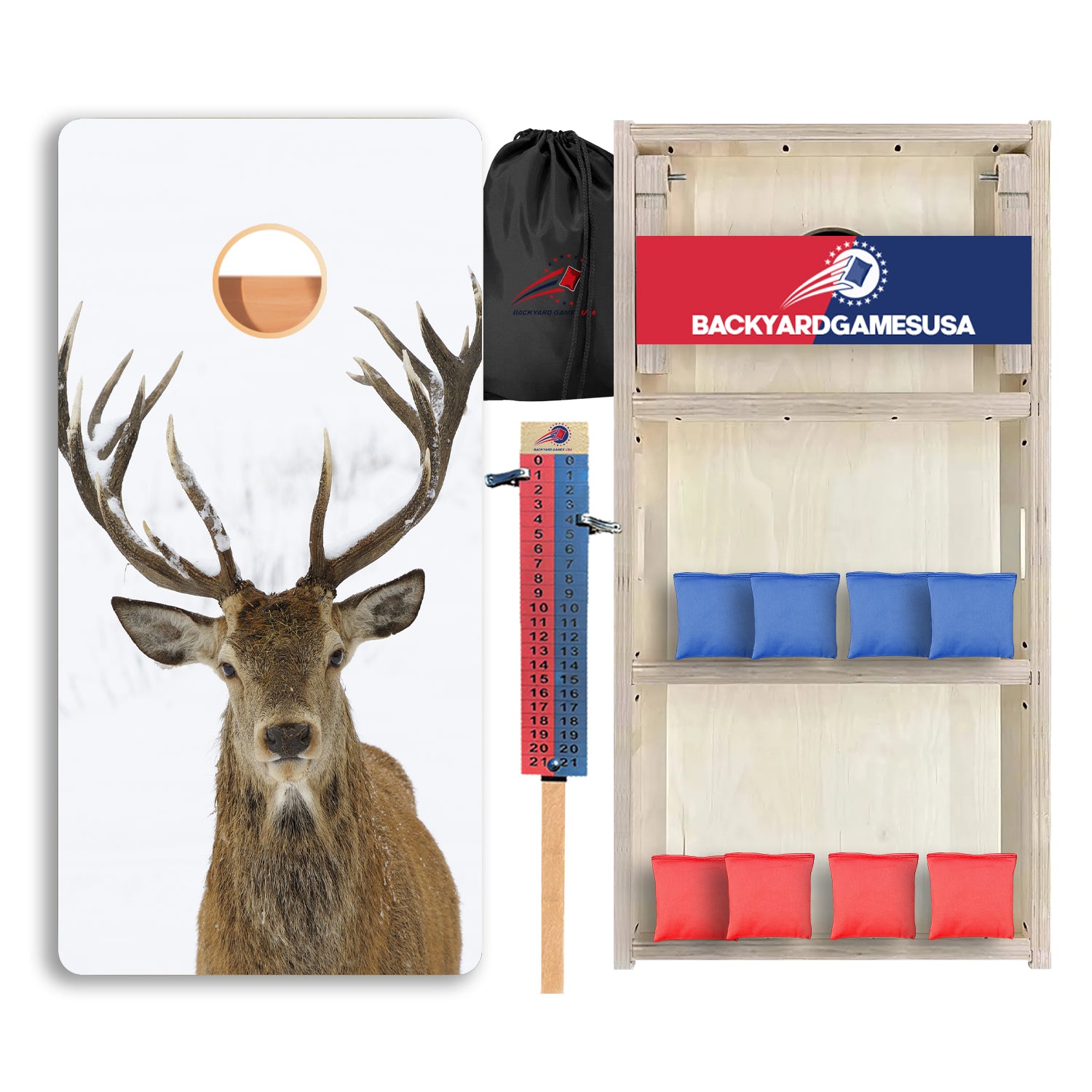 Deer White Back Professional Cornhole Boards