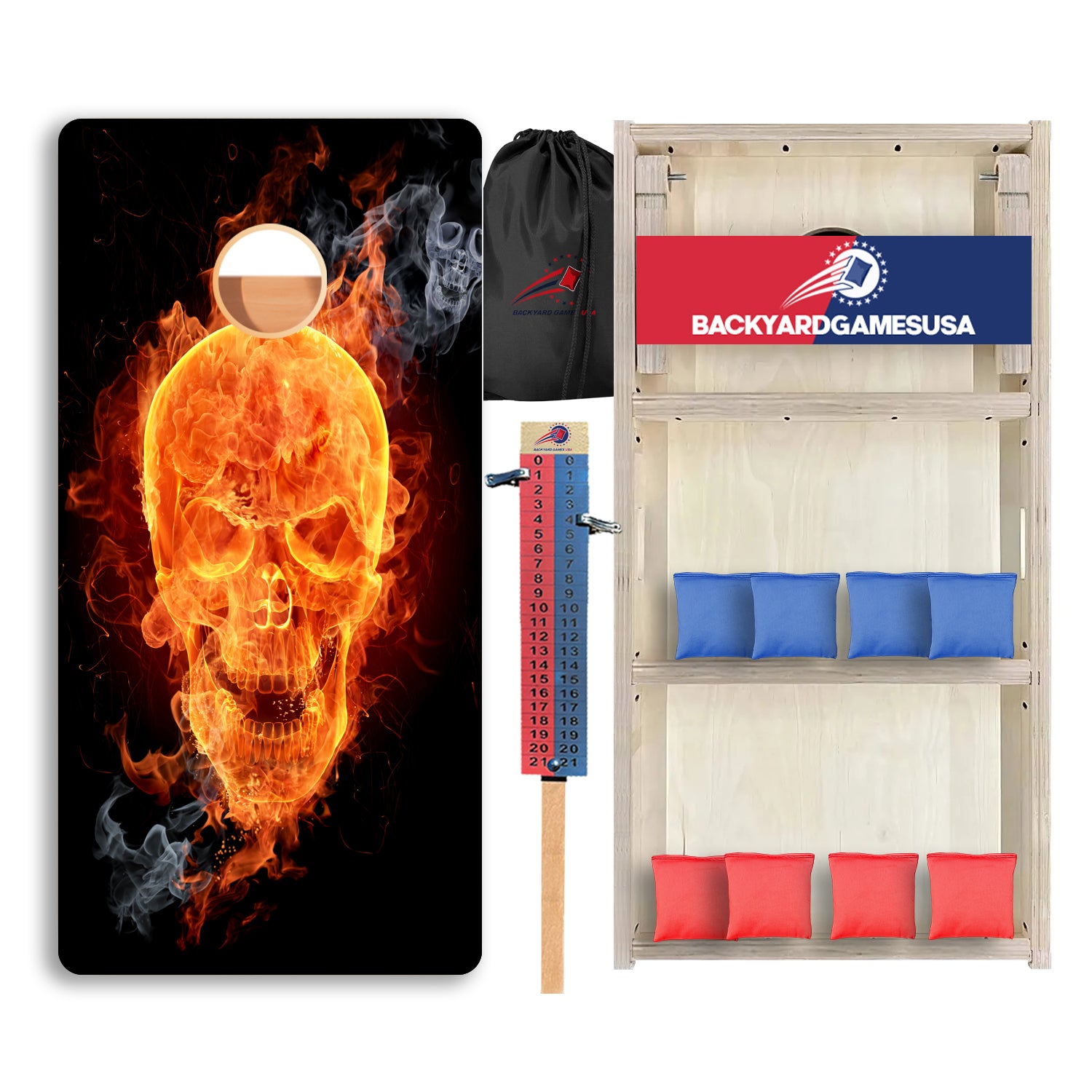 Flames Skull Professional Cornhole Boards