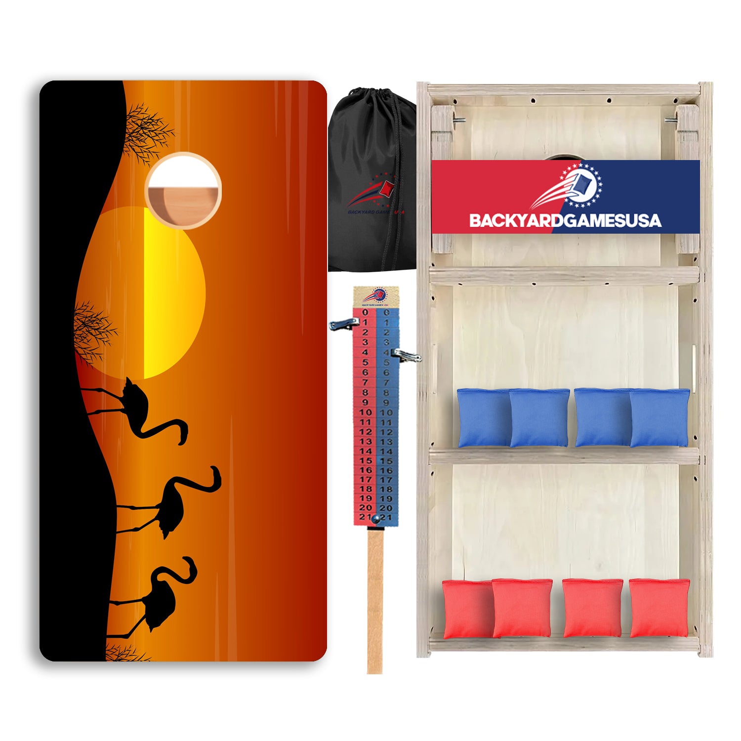 Orange Flamingos Professional Cornhole Boards
