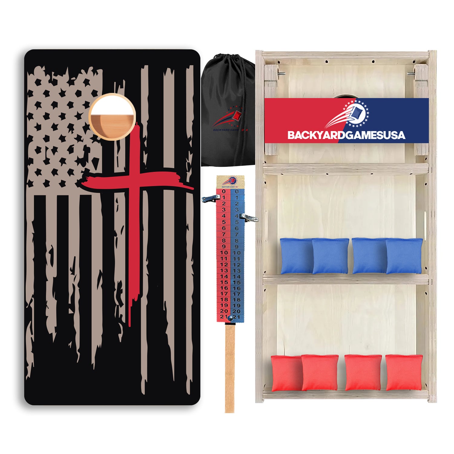 Red Cross Flag Professional Cornhole Boards