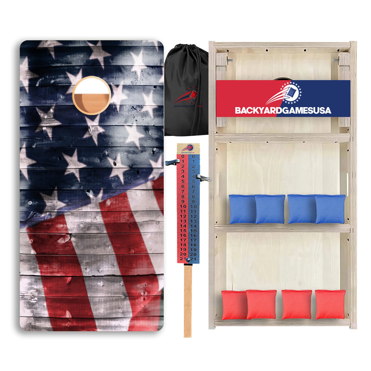 Wood Panel Slant Flag Professional Cornhole Boards