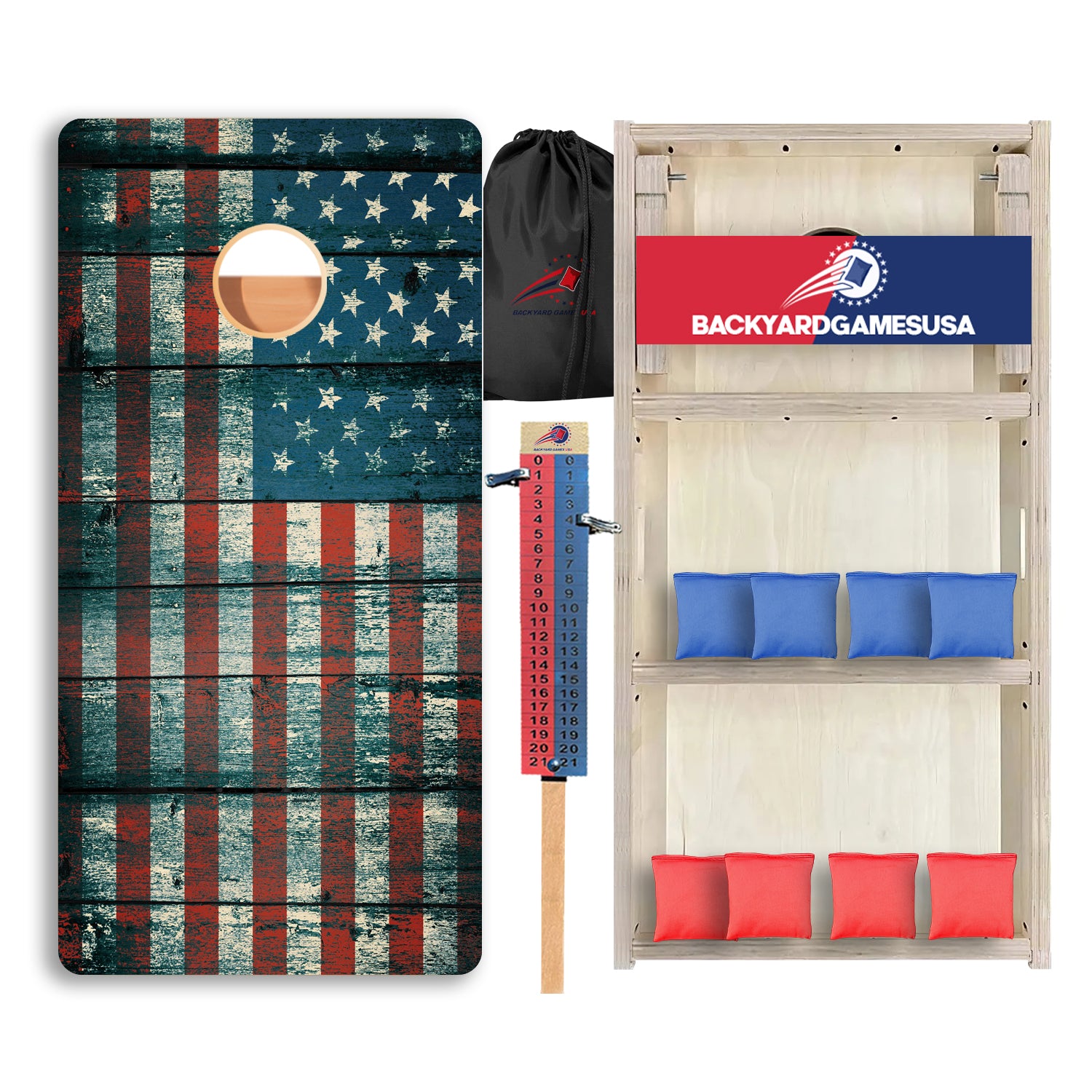 Wood Panel Flag Sideways Professional Cornhole Boards