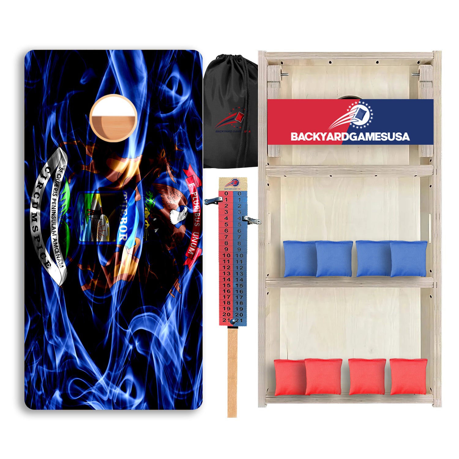 Michigan Windy Flag Professional Cornhole Boards