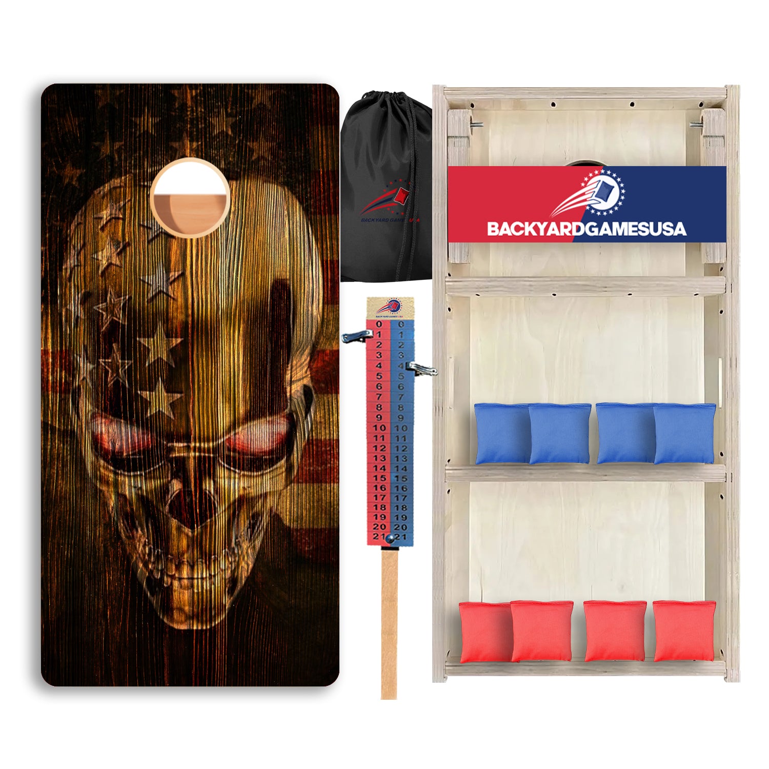 Engraved Red Eye Skull Professional Cornhole Boards