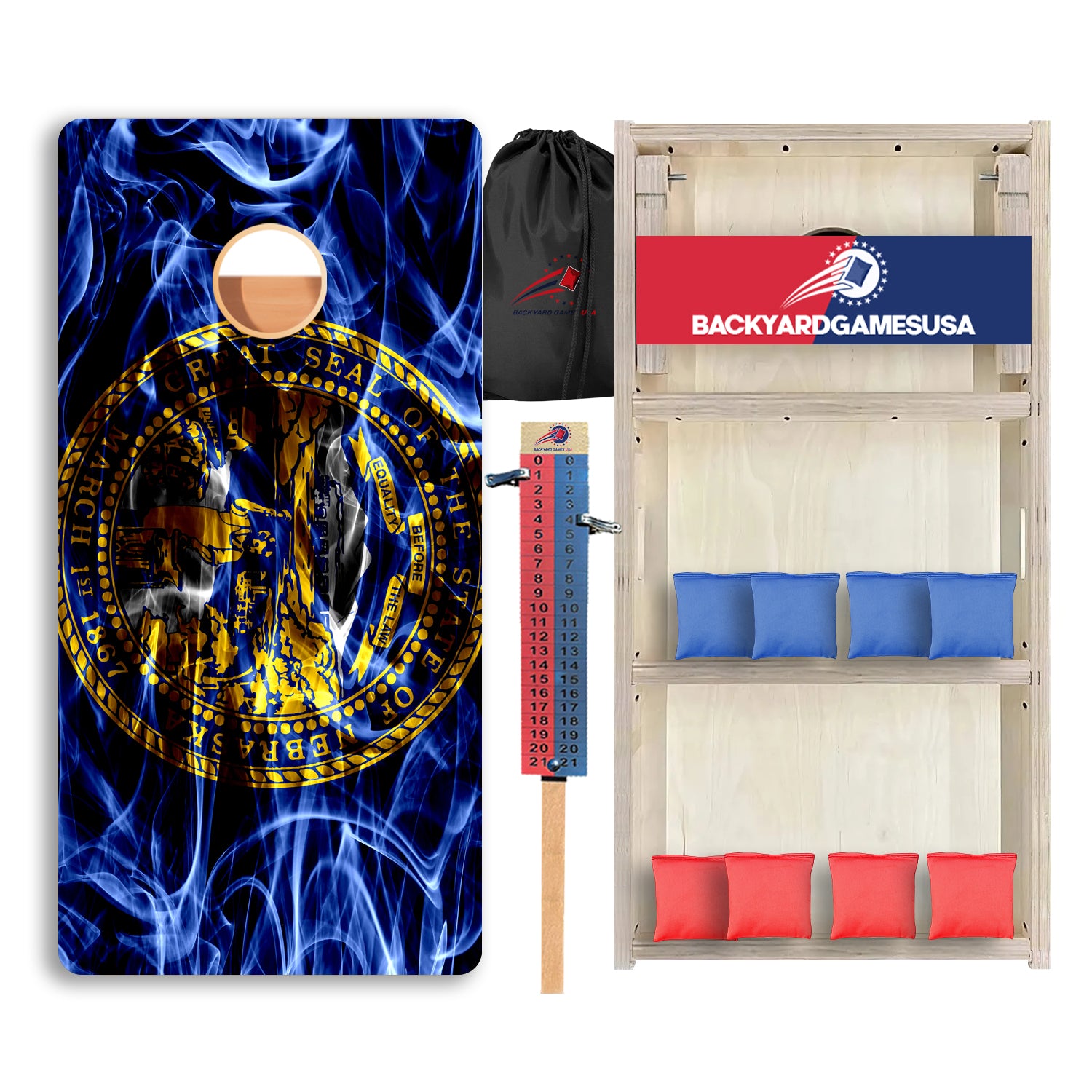 Nebraska Windy Flag Professional Cornhole Boards