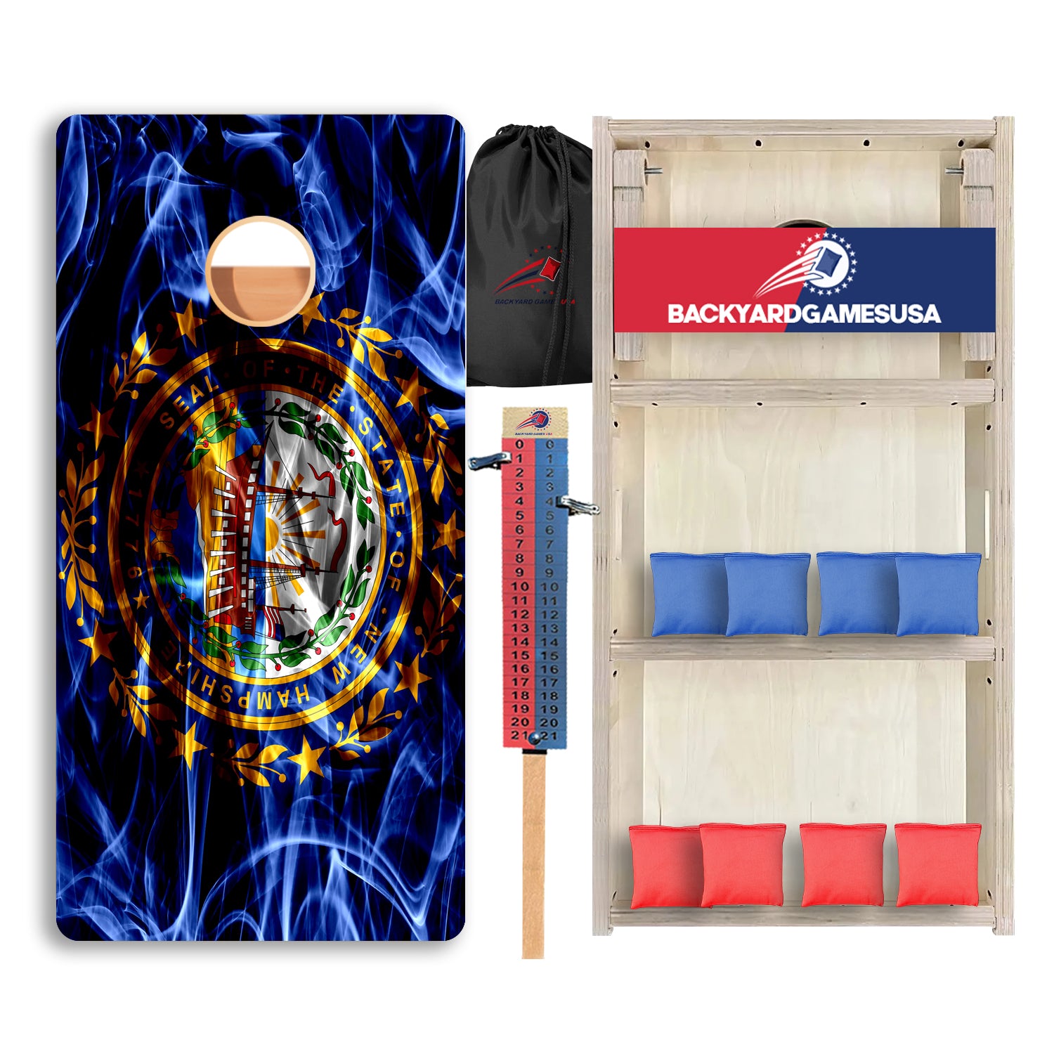 New Hampshire Windy Flag Professional Cornhole Boards