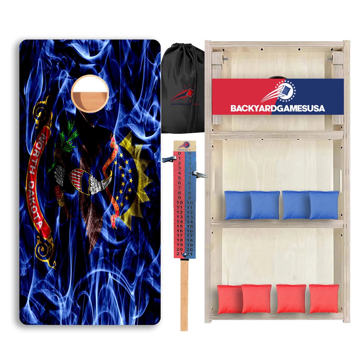 North Dakota Windy Flag Professional Cornhole Boards