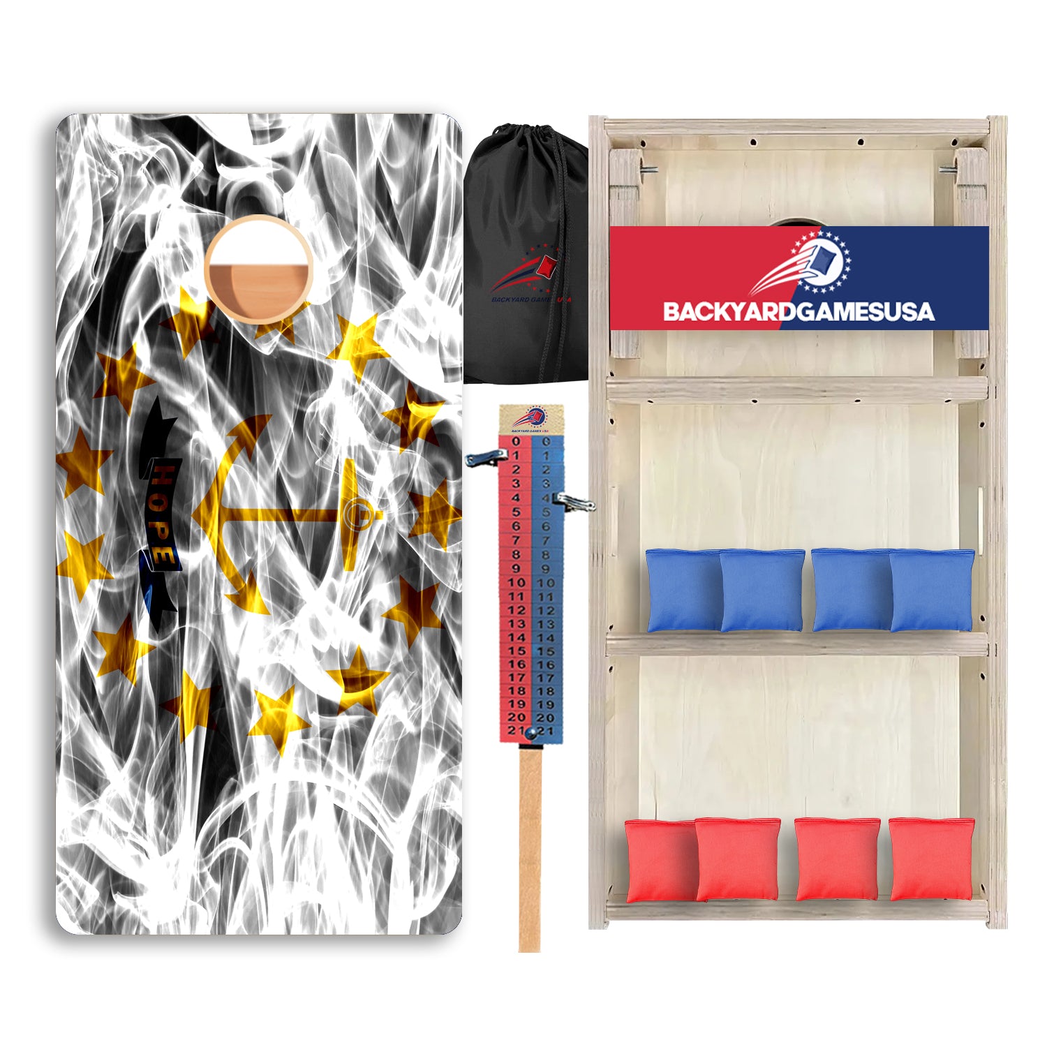 Rhode Island Windy Flag Professional Cornhole Boards