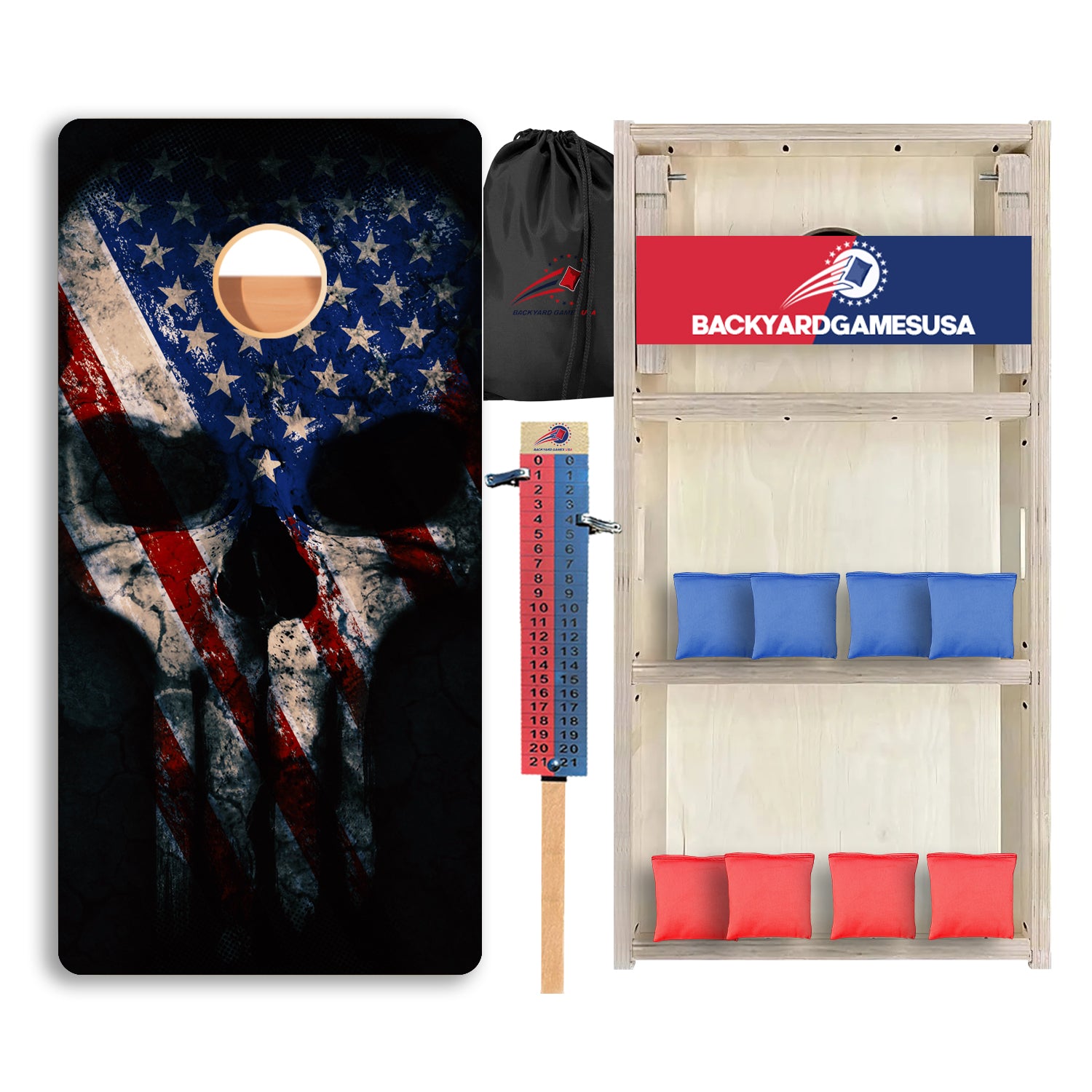Punisher Red Blue Skull Professional Cornhole Boards
