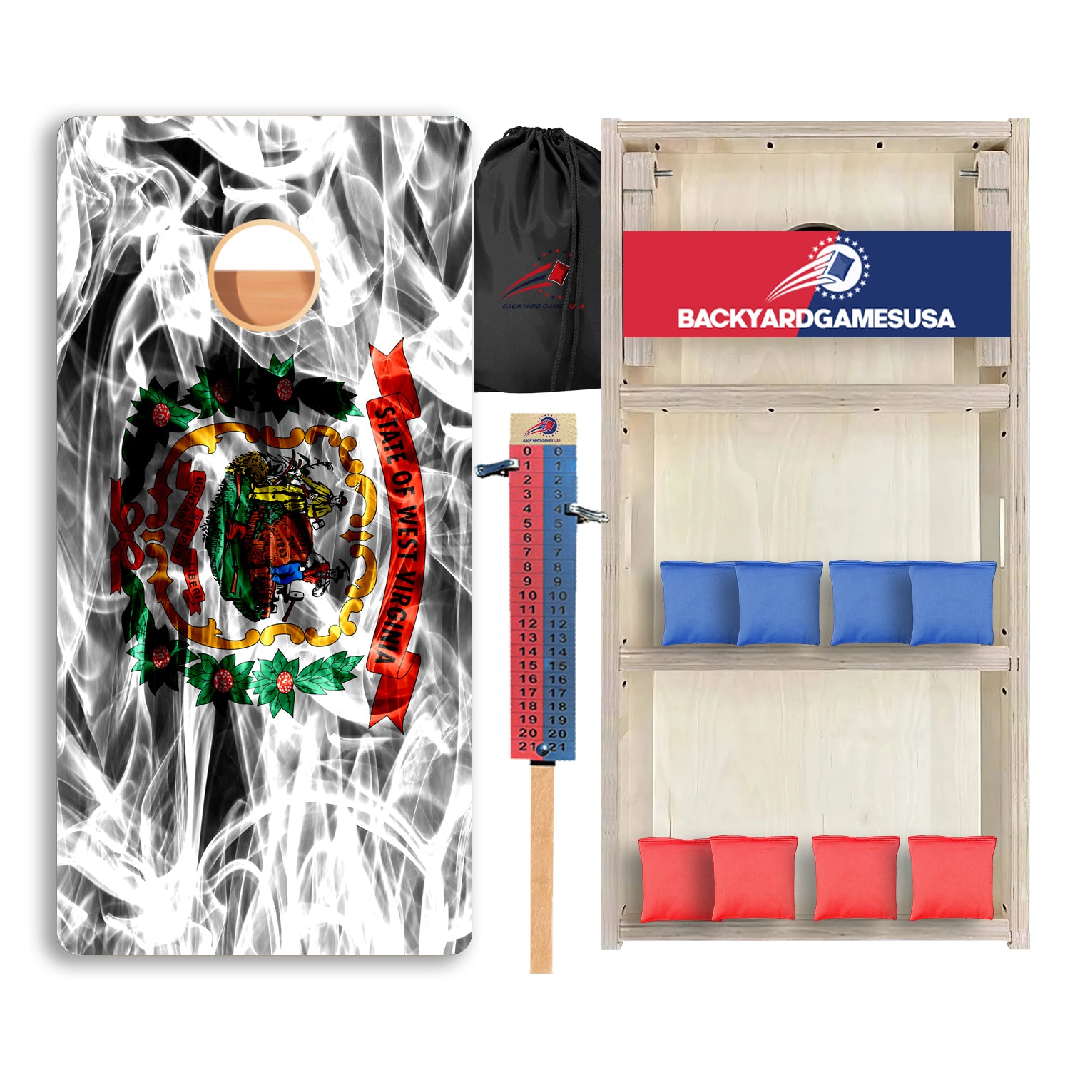 West Virginia Windy Flag Professional Cornhole Boards