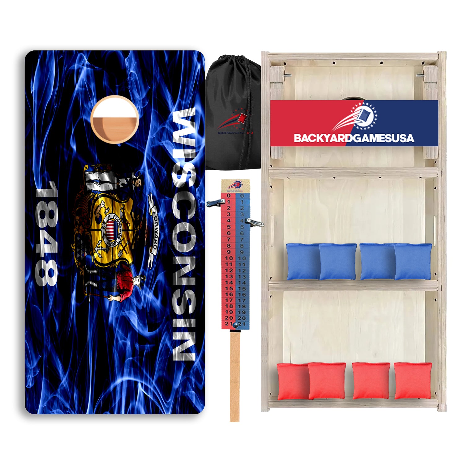 Wisconsin Windy Flag Professional Cornhole Boards