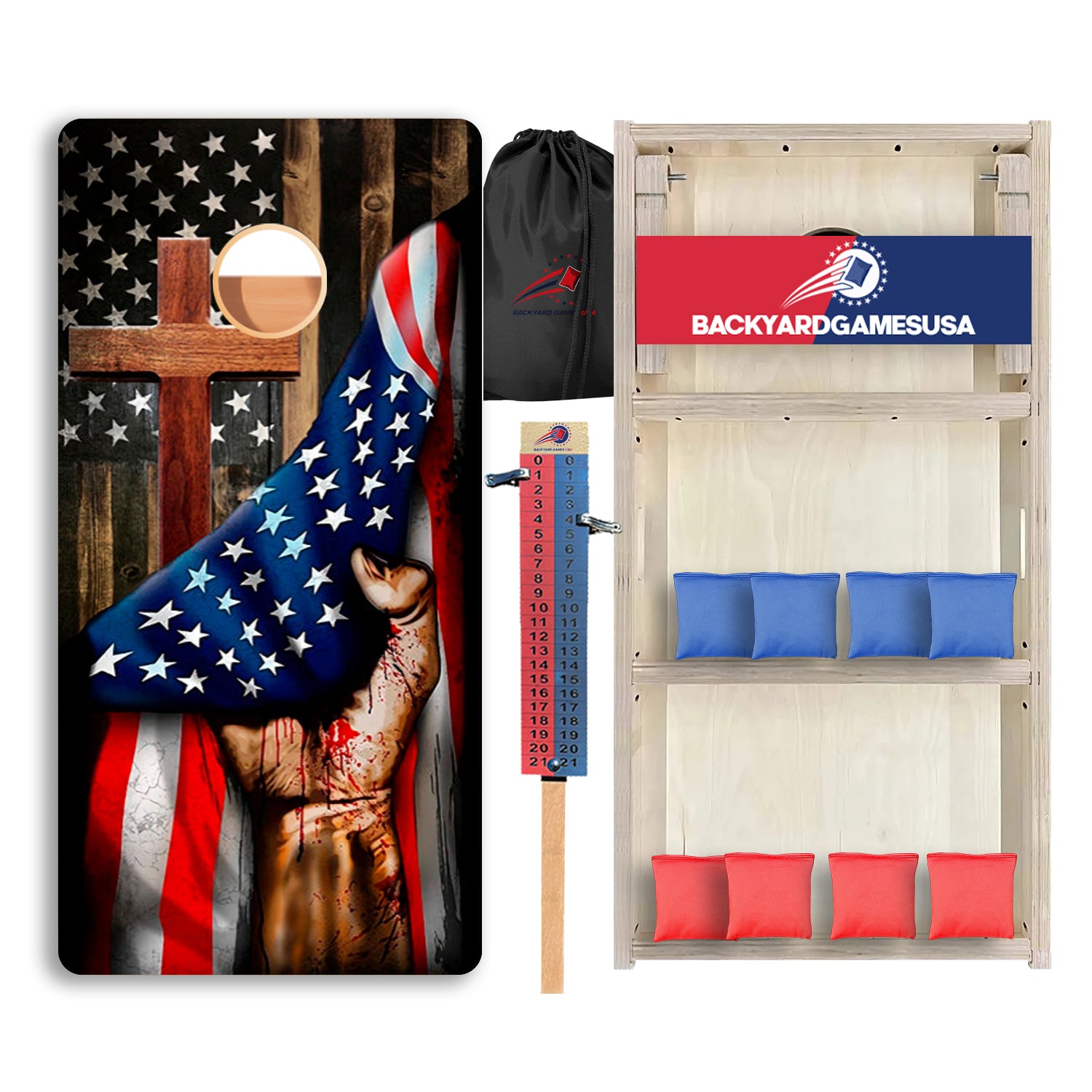Cross Flag Hand Professional Cornhole Boards