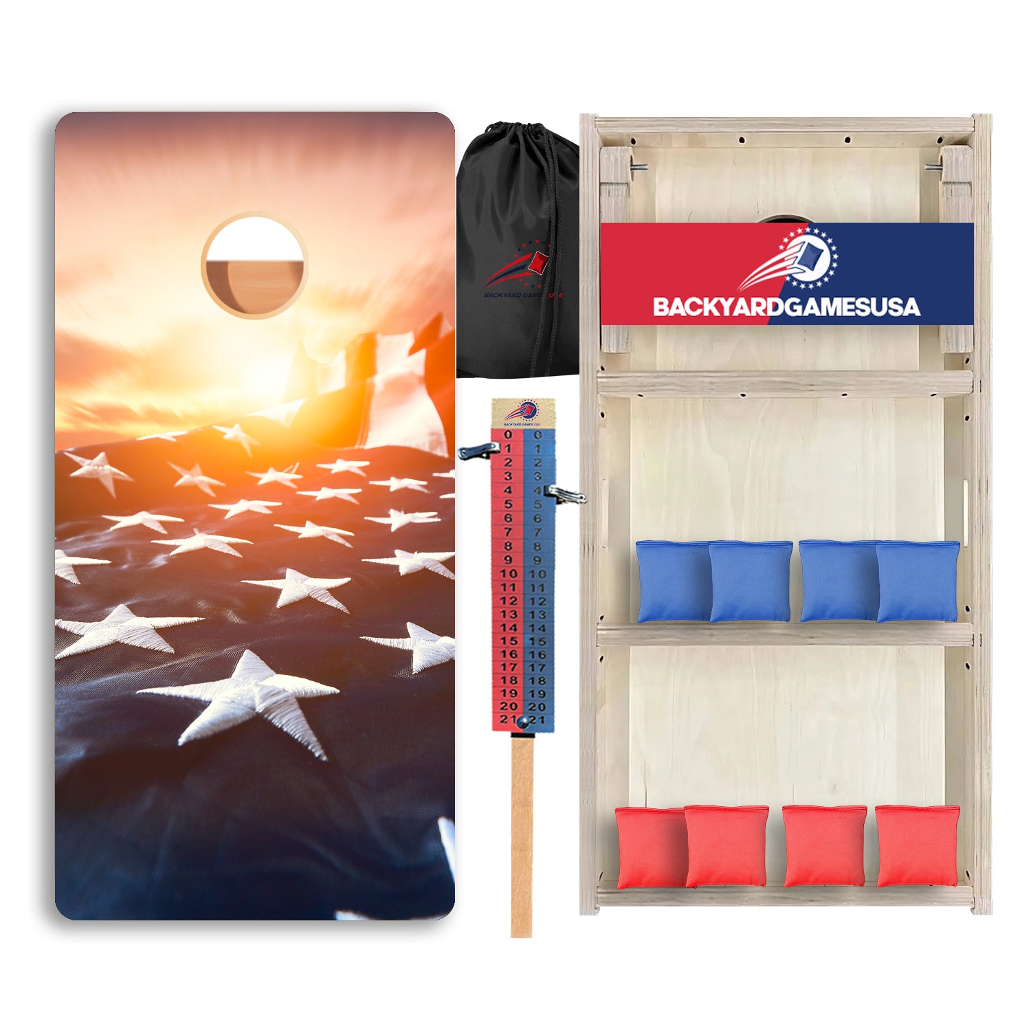Sunset Flag Professional Cornhole Boards