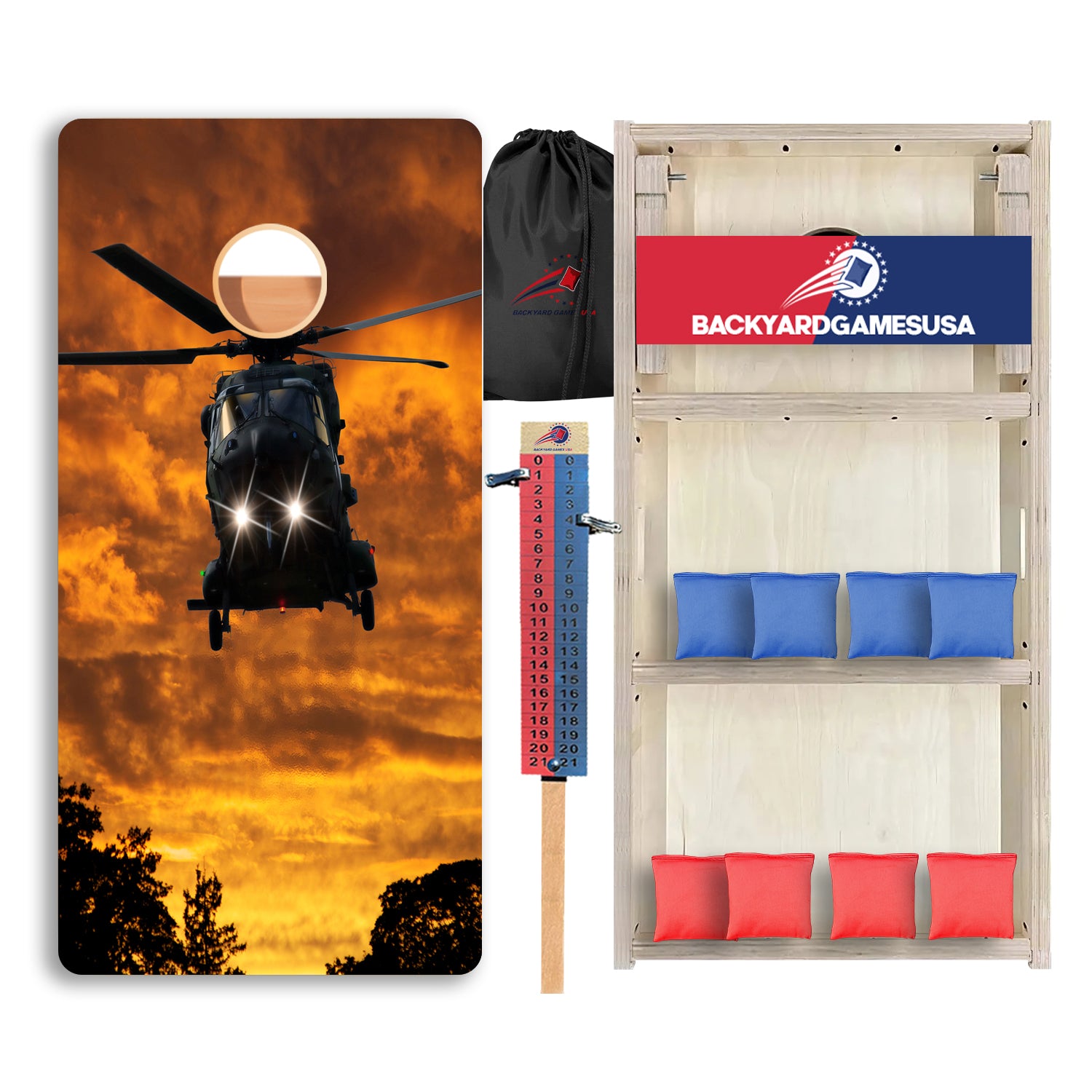 Chopper Sunset Professional Cornhole Boards