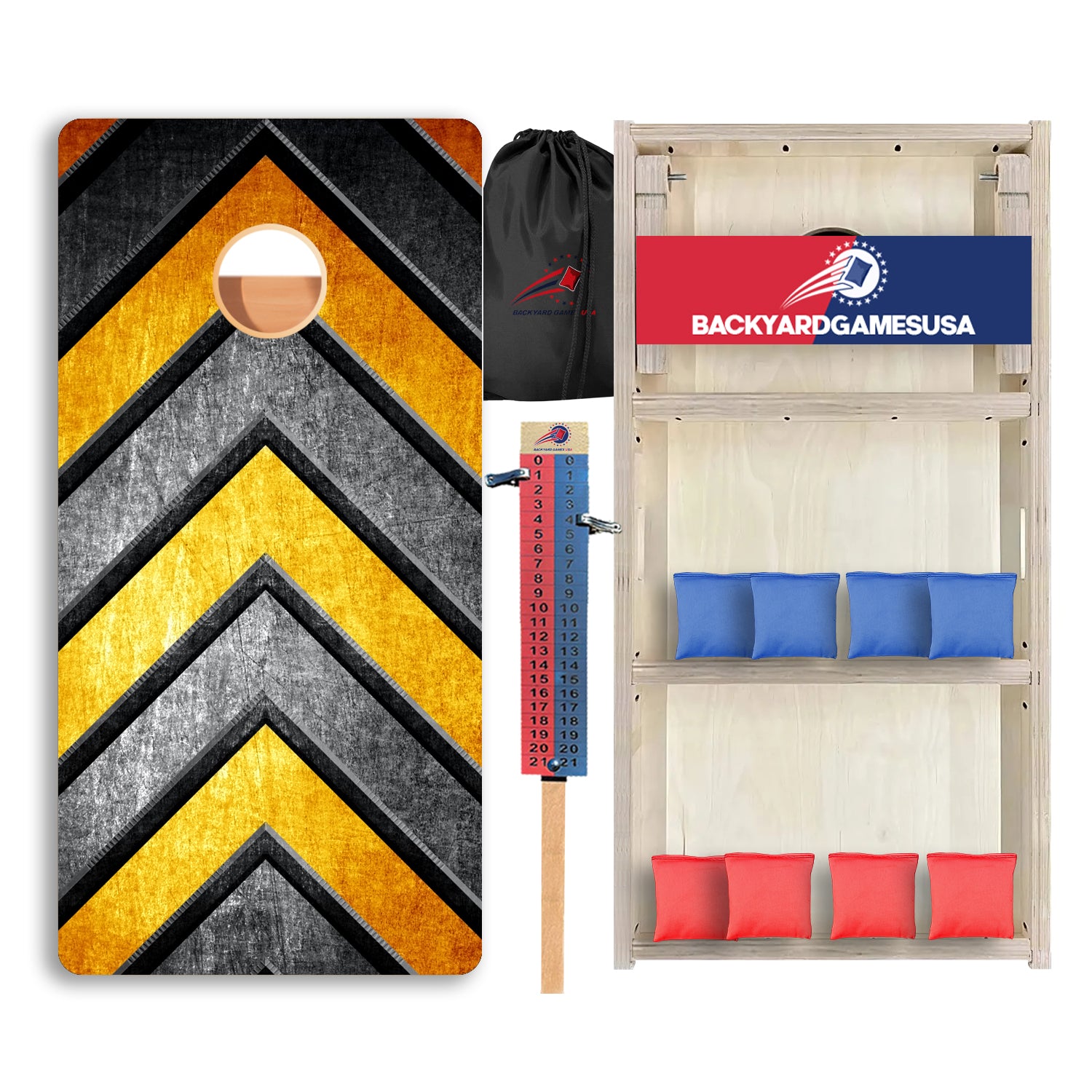 Yellow Black Arrows Professional Cornhole Boards