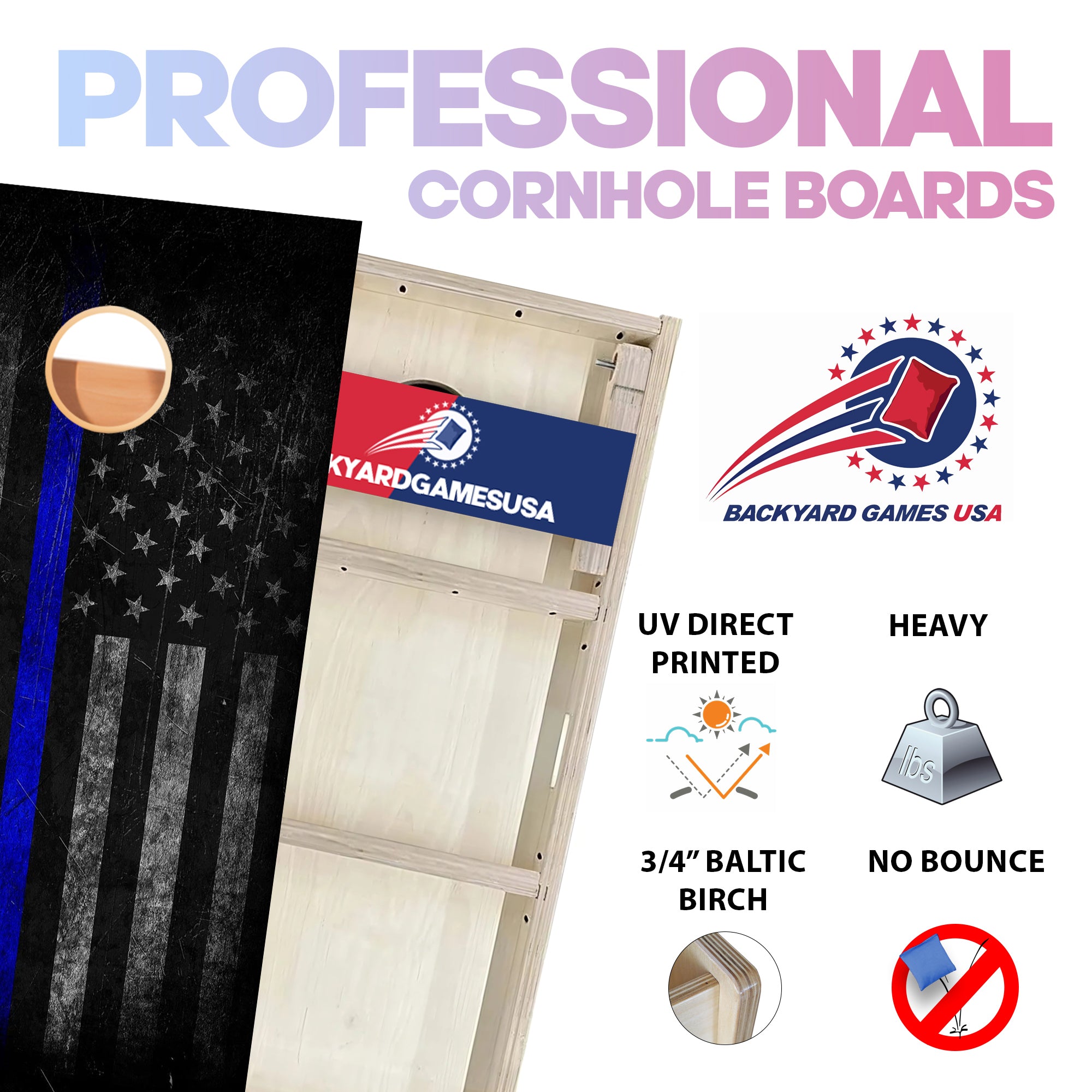Blue Line Professional Cornhole Boards