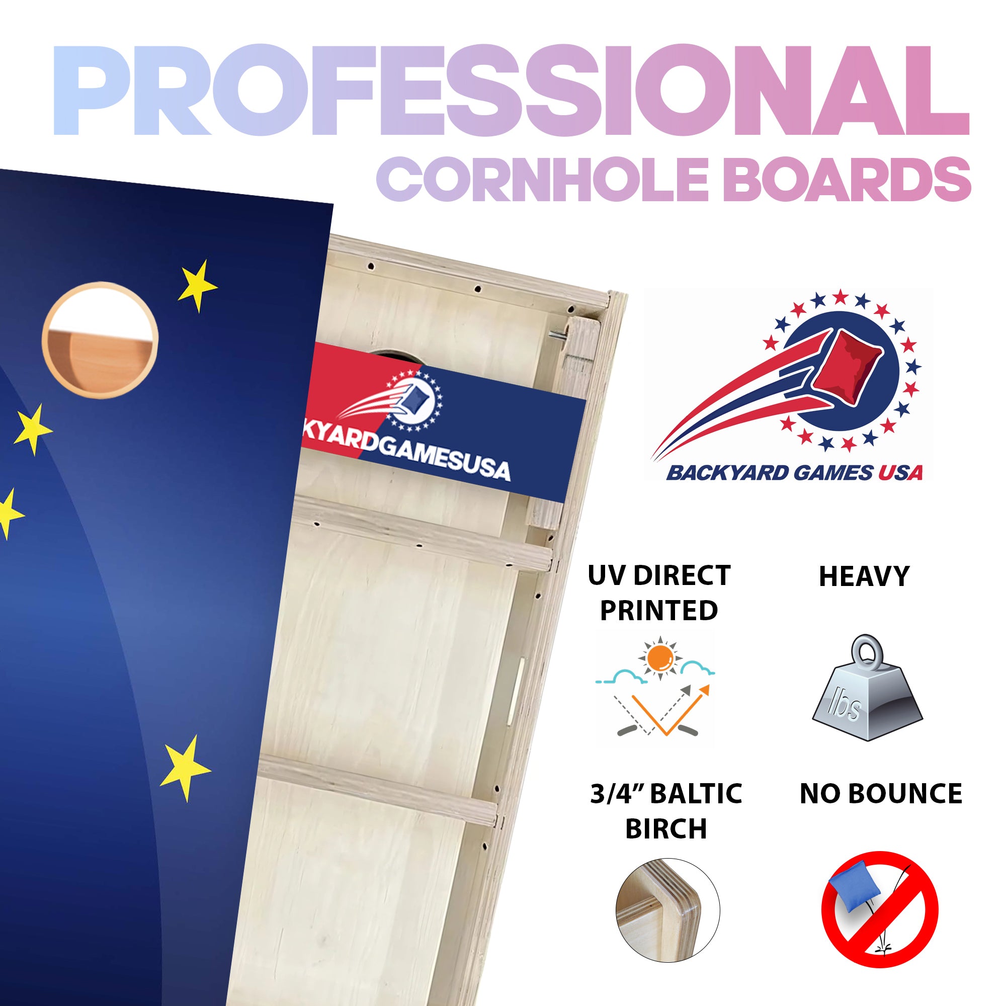 Alaska Flag Professional Cornhole Boards