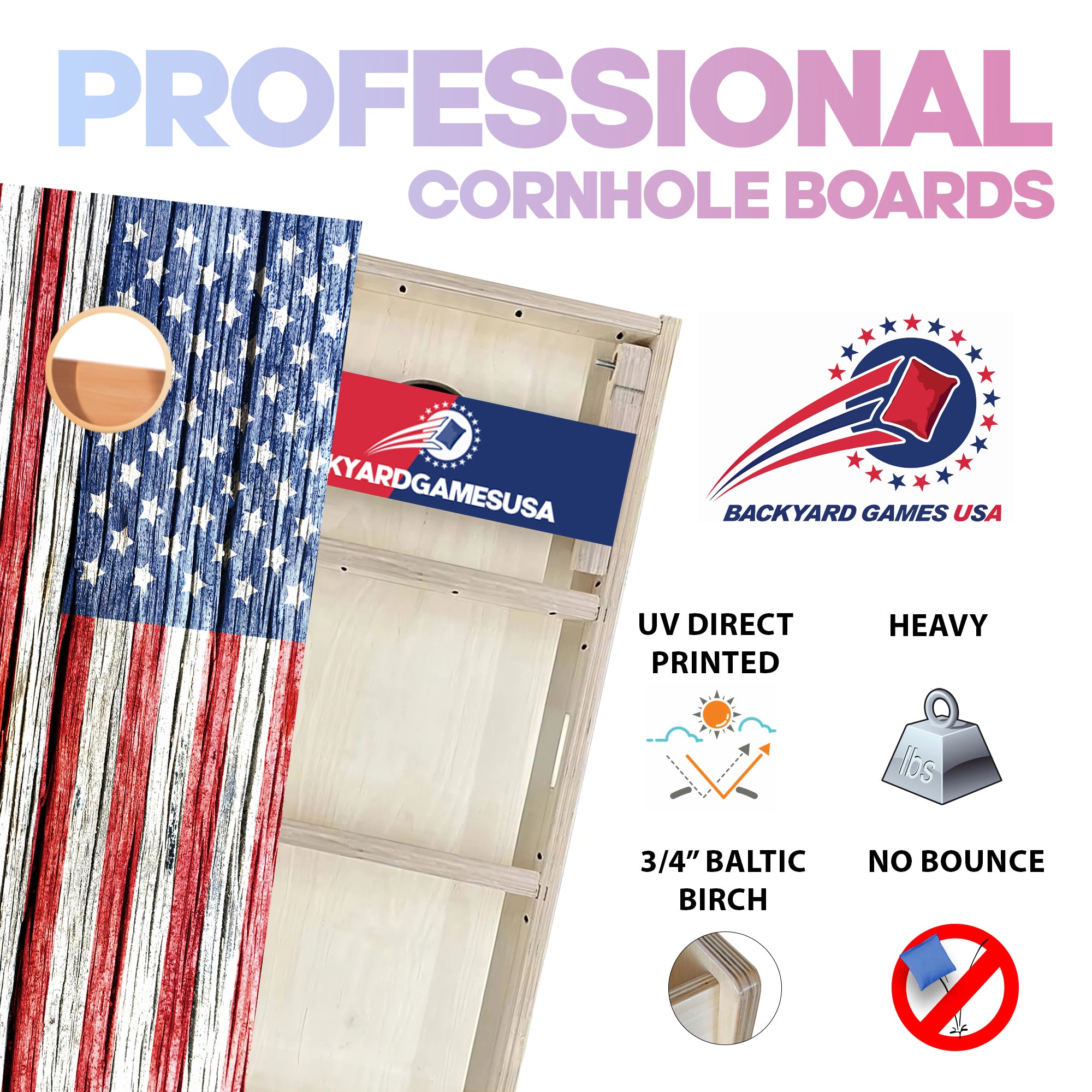 Classic Flag Professional Cornhole Boards