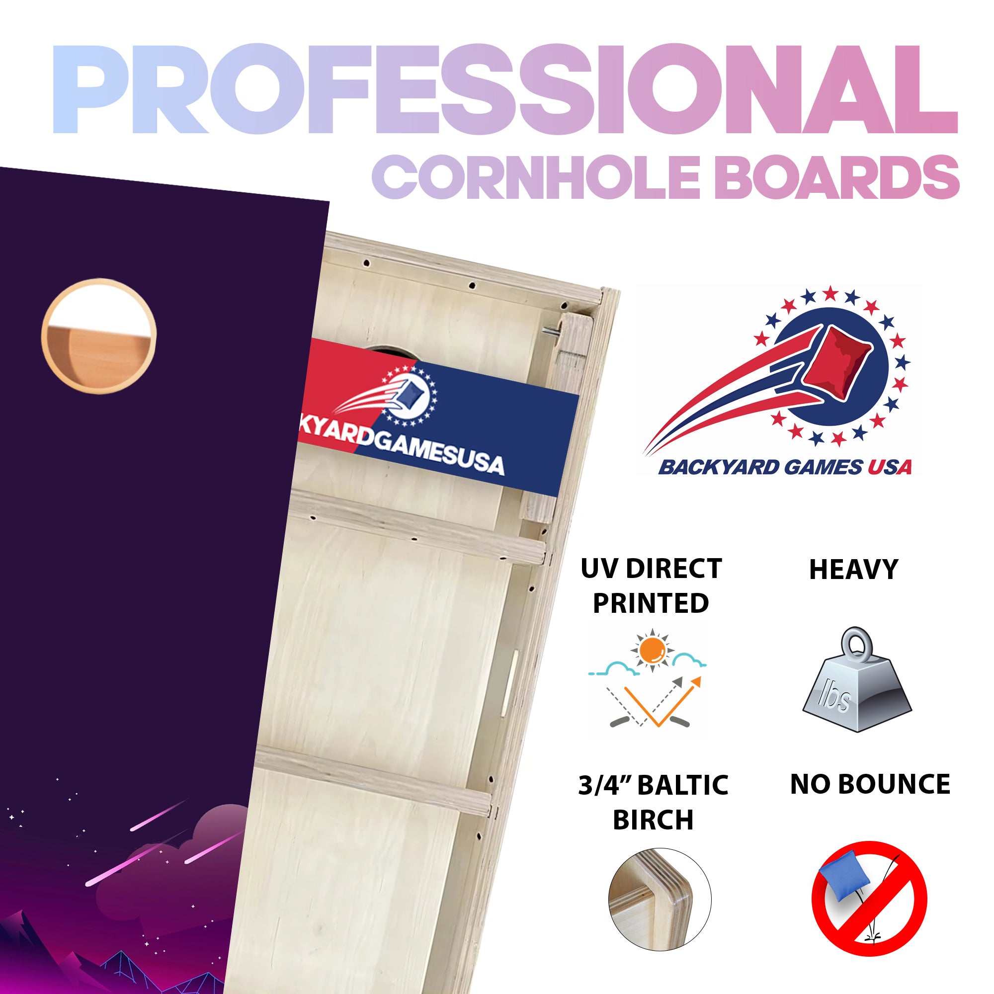 Purple Mountain Professional Cornhole Boards