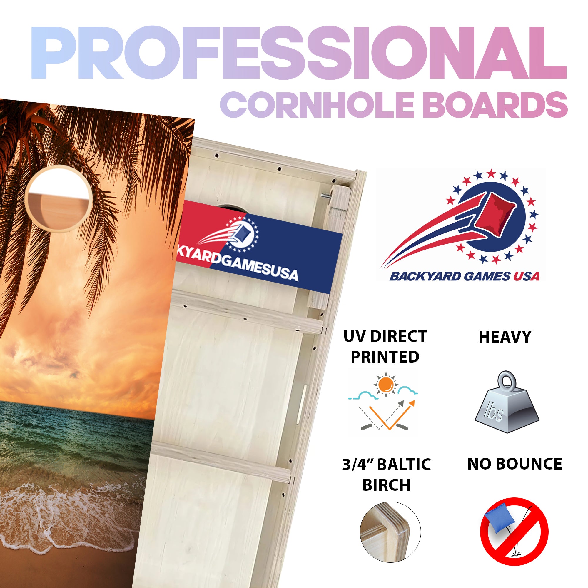 Ocean Colorful Professional Cornhole Boards