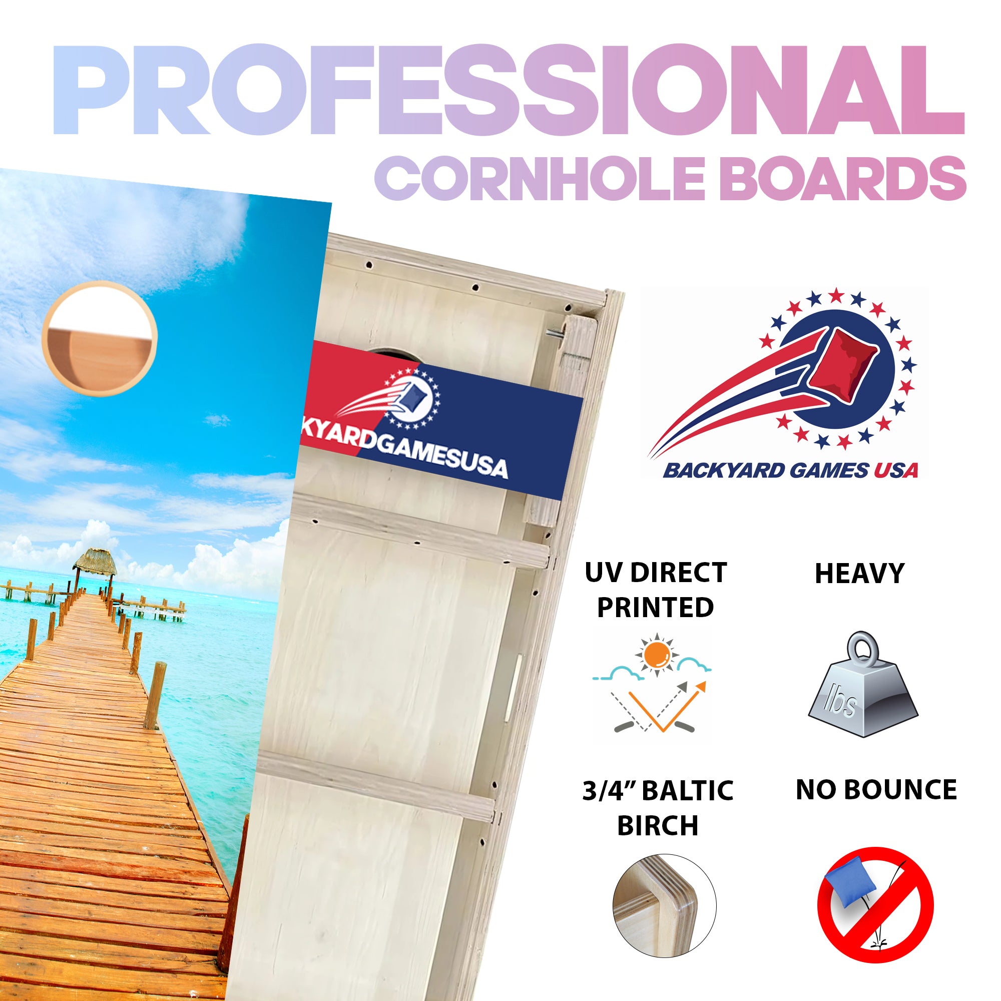 Ocean Pier Professional Cornhole Boards