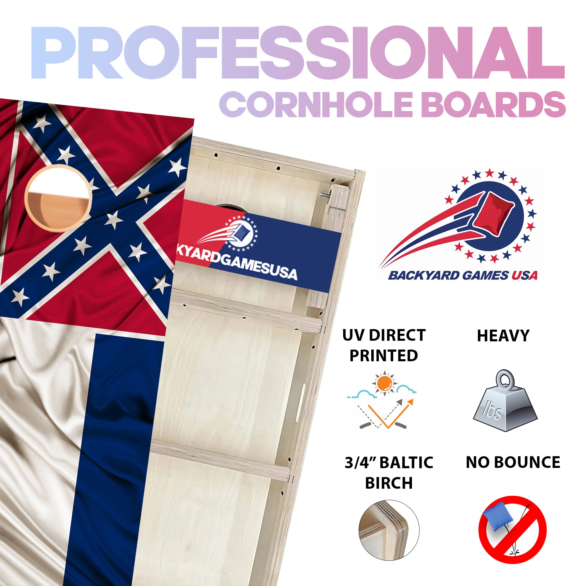 Mississippi Professional Cornhole Boards