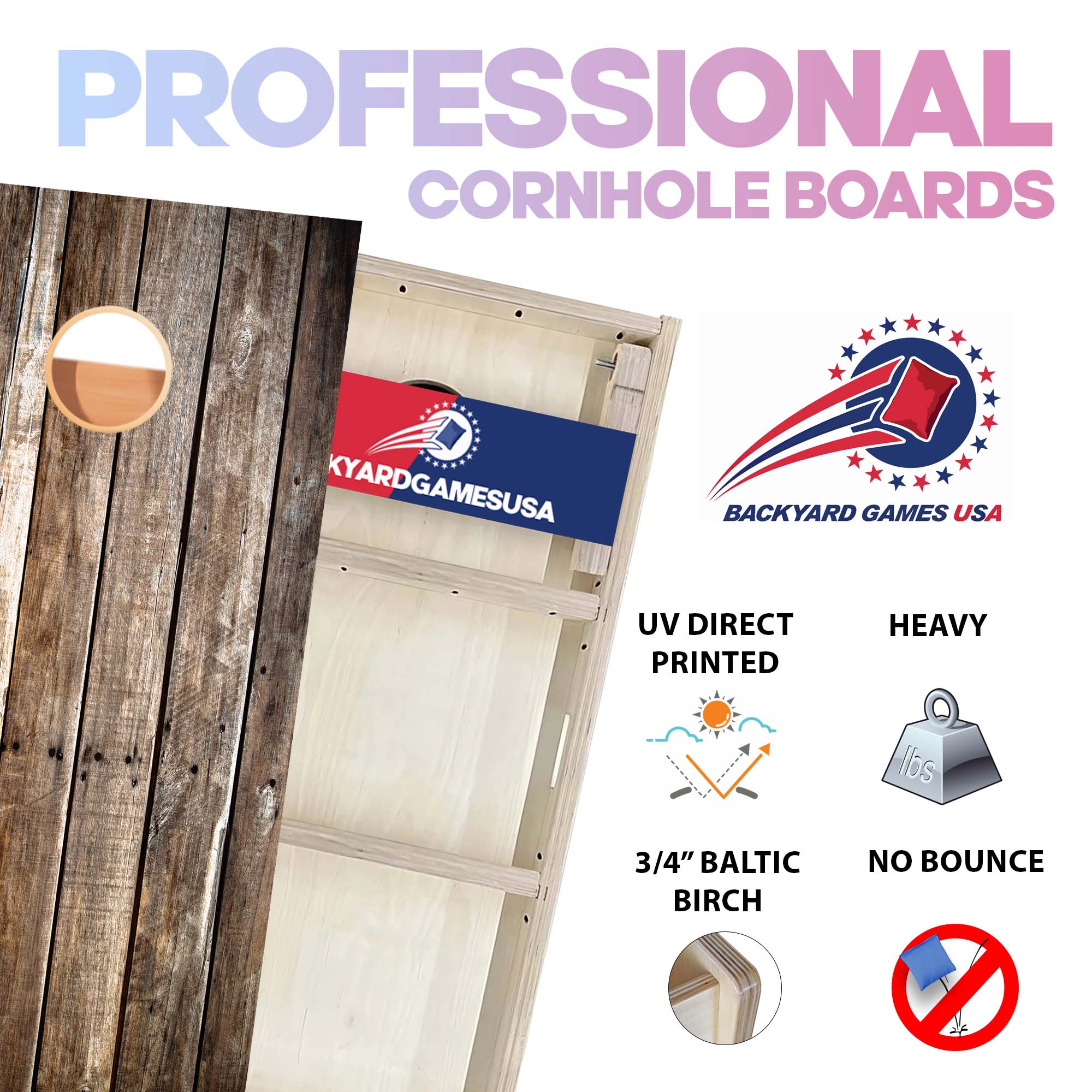 Medium Stain Professional Cornhole Boards