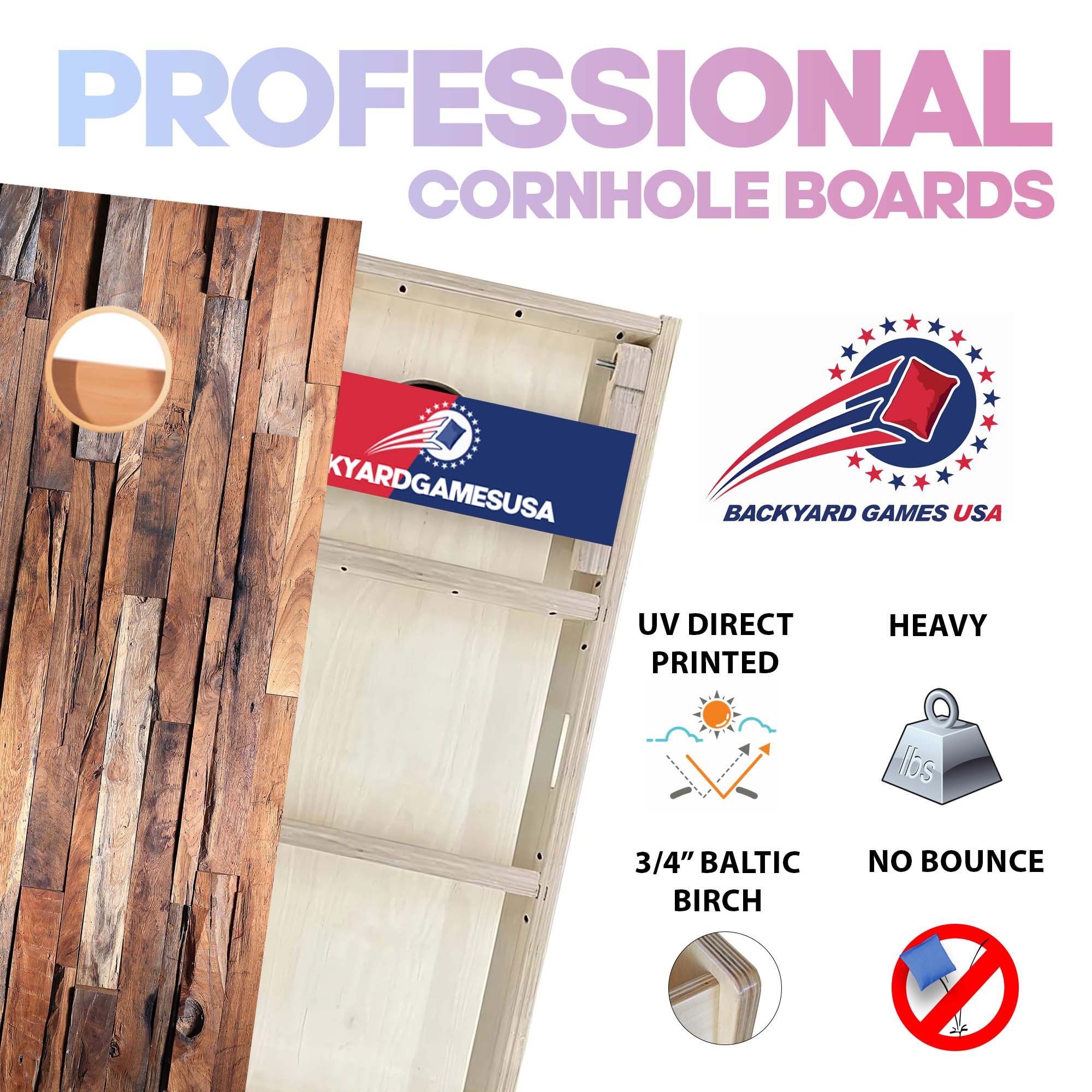 Light Planks Professional Cornhole Boards