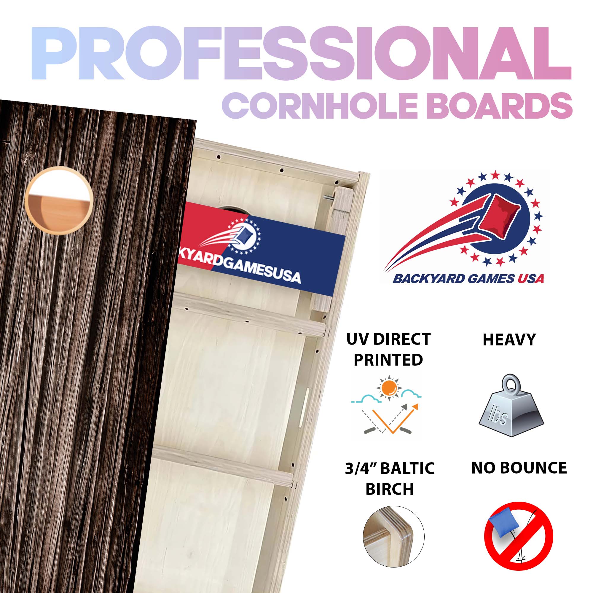 Tinted Brown Professional Cornhole Boards