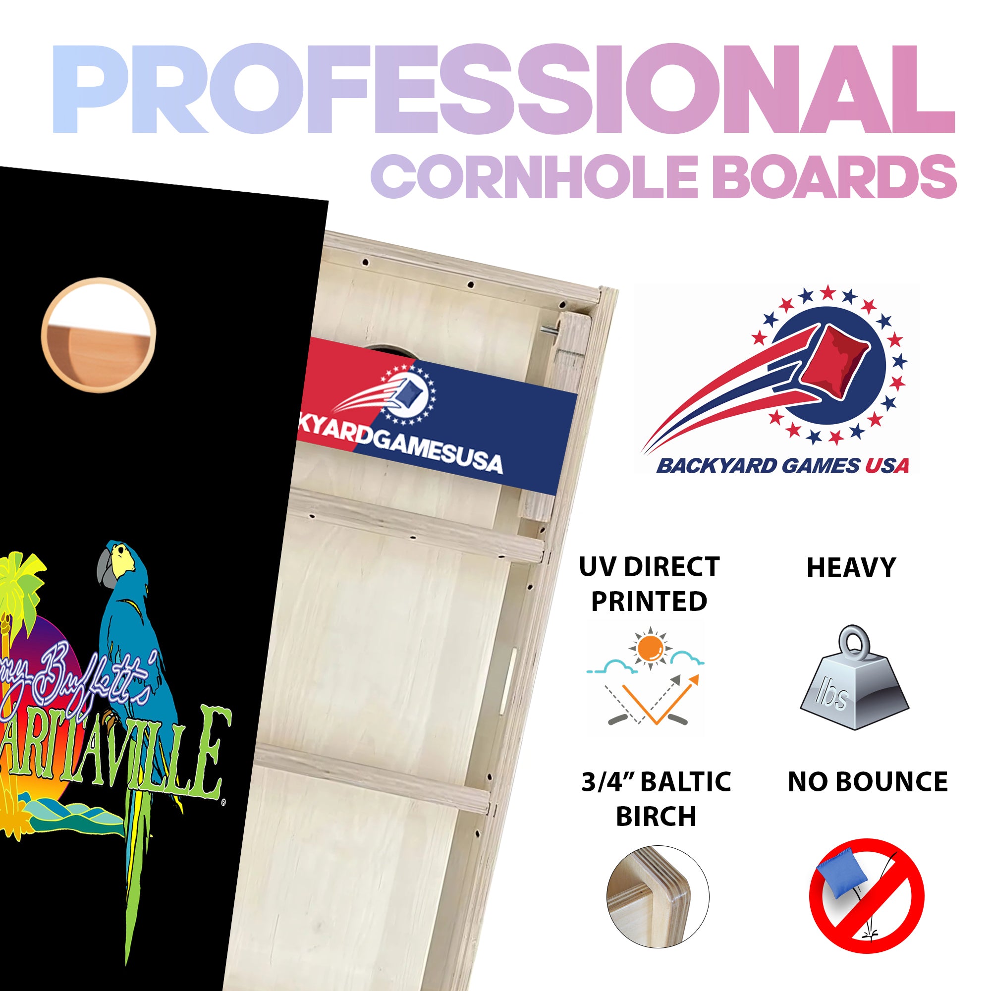 Jimmy Buffett's Margaritaville Professional Cornhole Boards