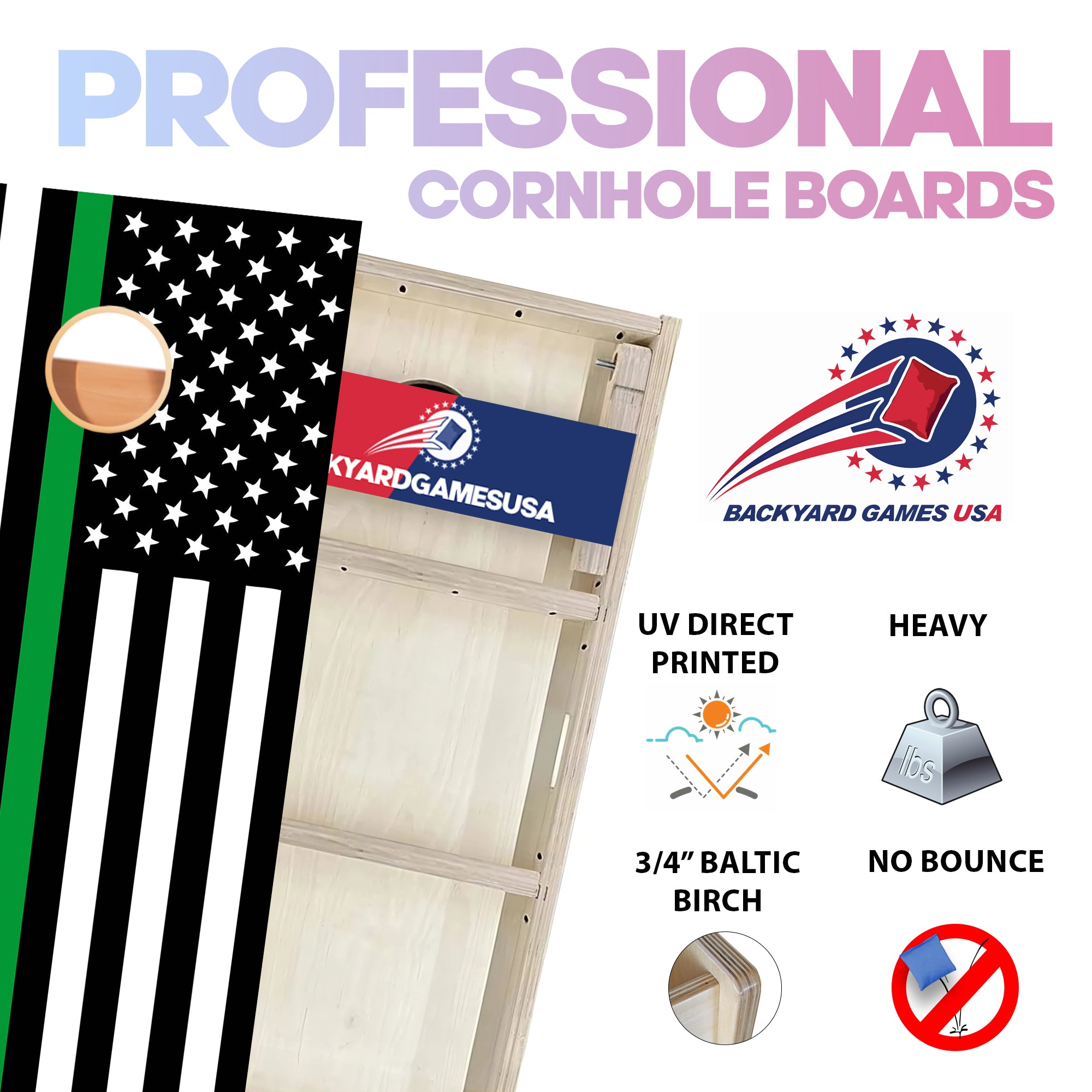 Green Line Professional Cornhole Boards