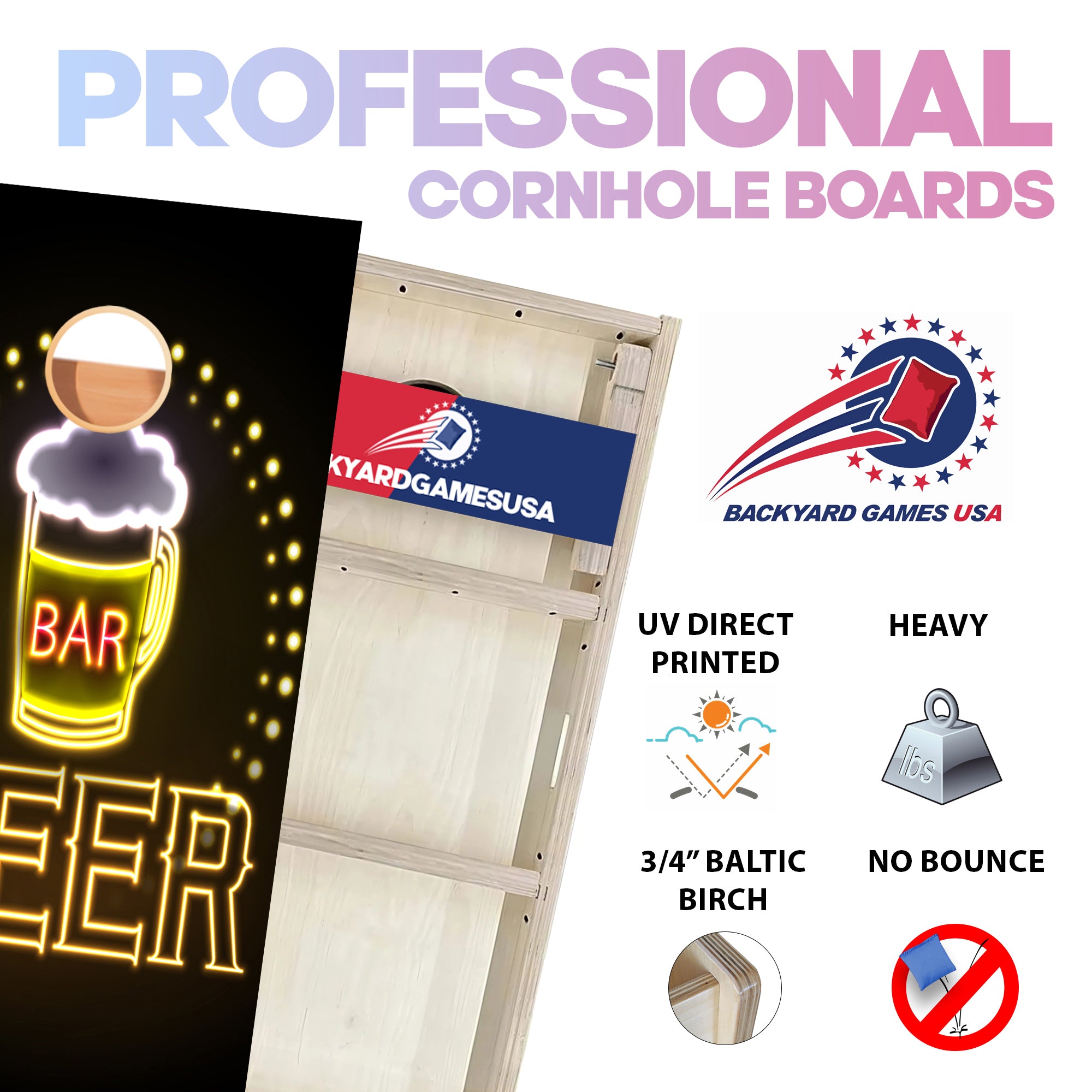 Glowing Beer Professional Cornhole Boards