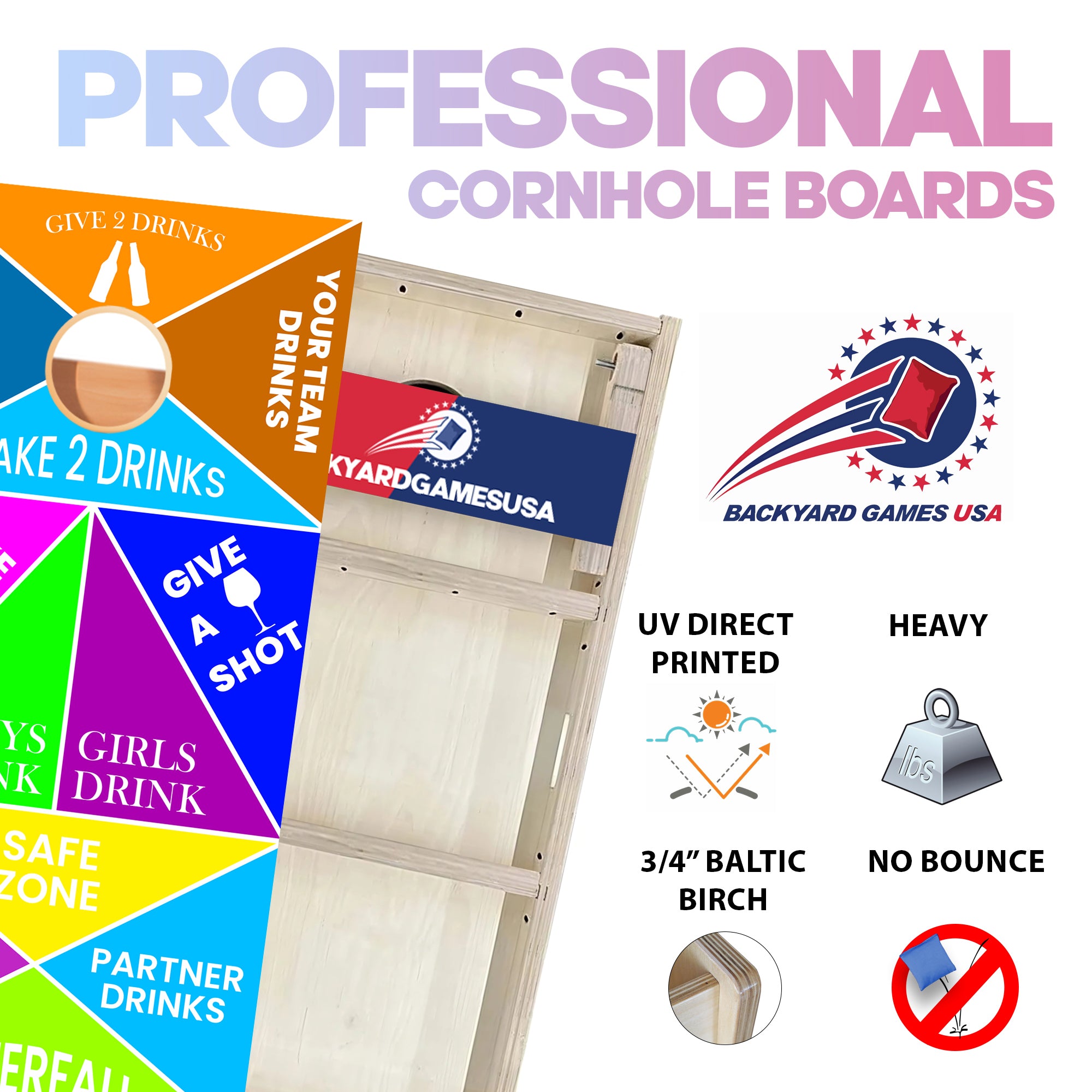 Classic Drinking Professional Cornhole Boards