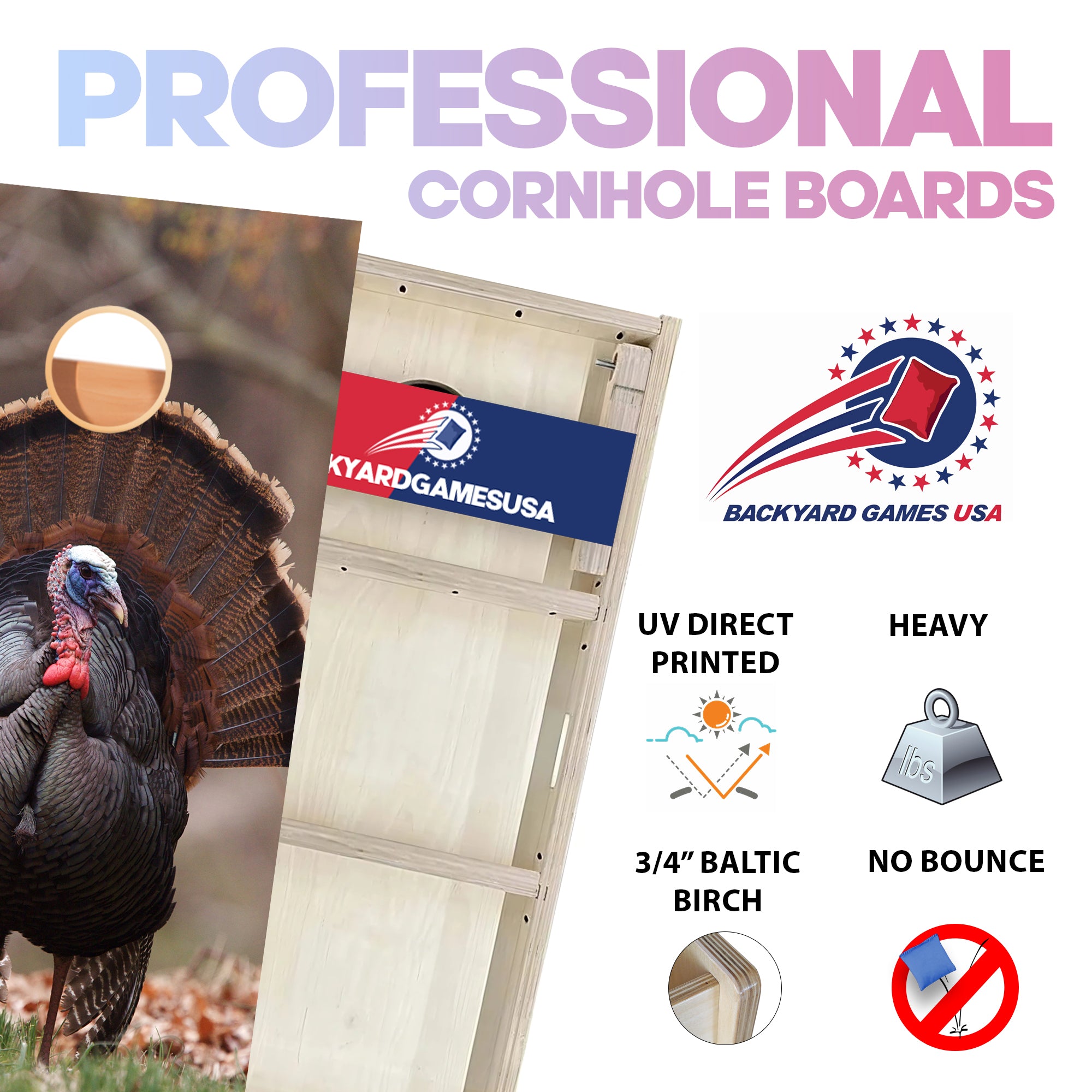 Turkey Professional Cornhole Boards