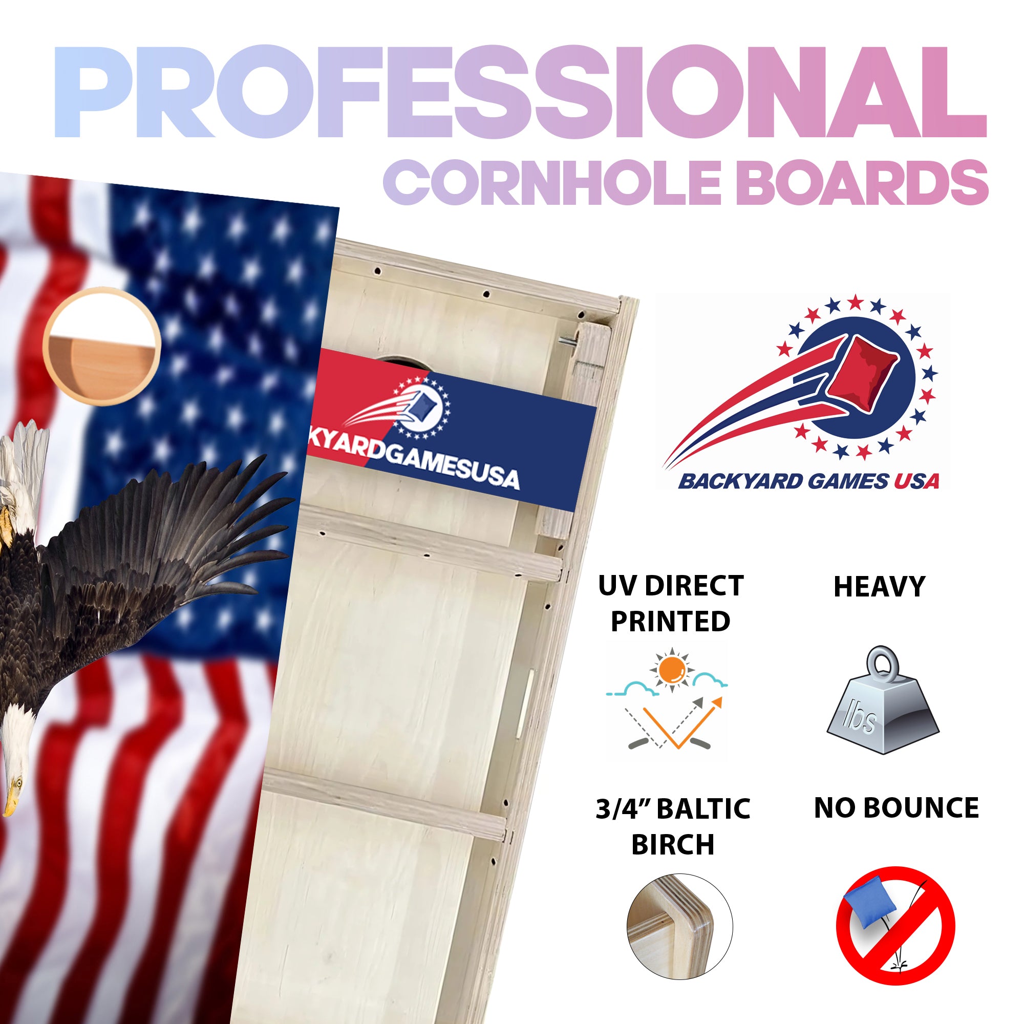 Eagle Flag Professional Cornhole Boards
