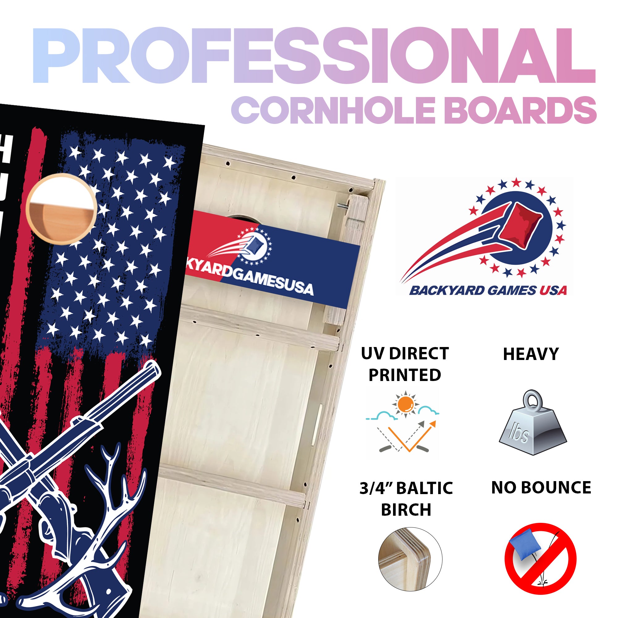 Hunting Flag Professional Cornhole Boards