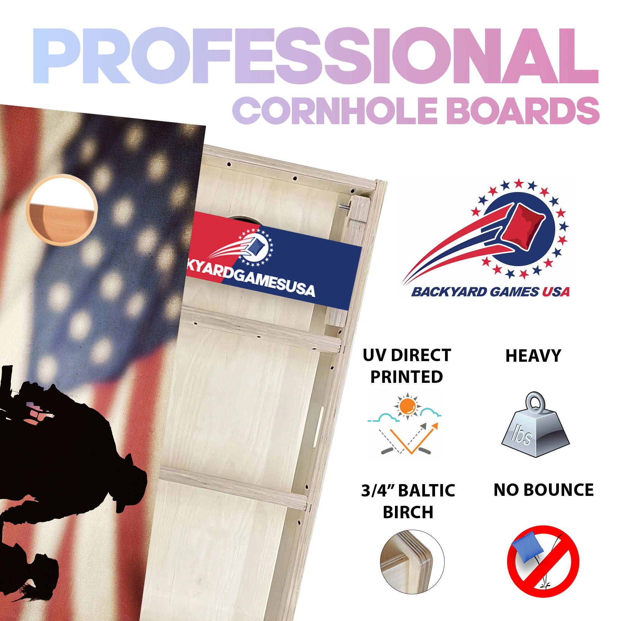 Soldier Daughter Flag Professional Cornhole Boards
