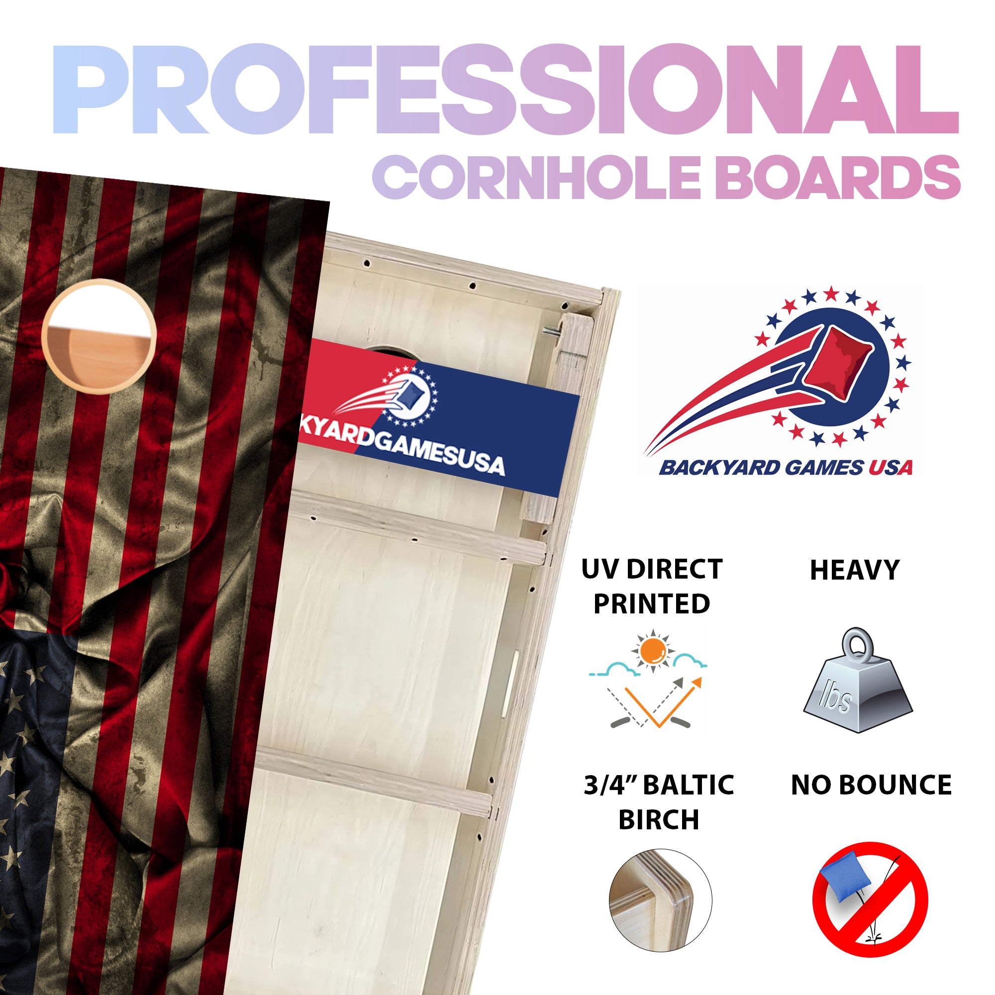 Cloth Flag Professional Cornhole Boards
