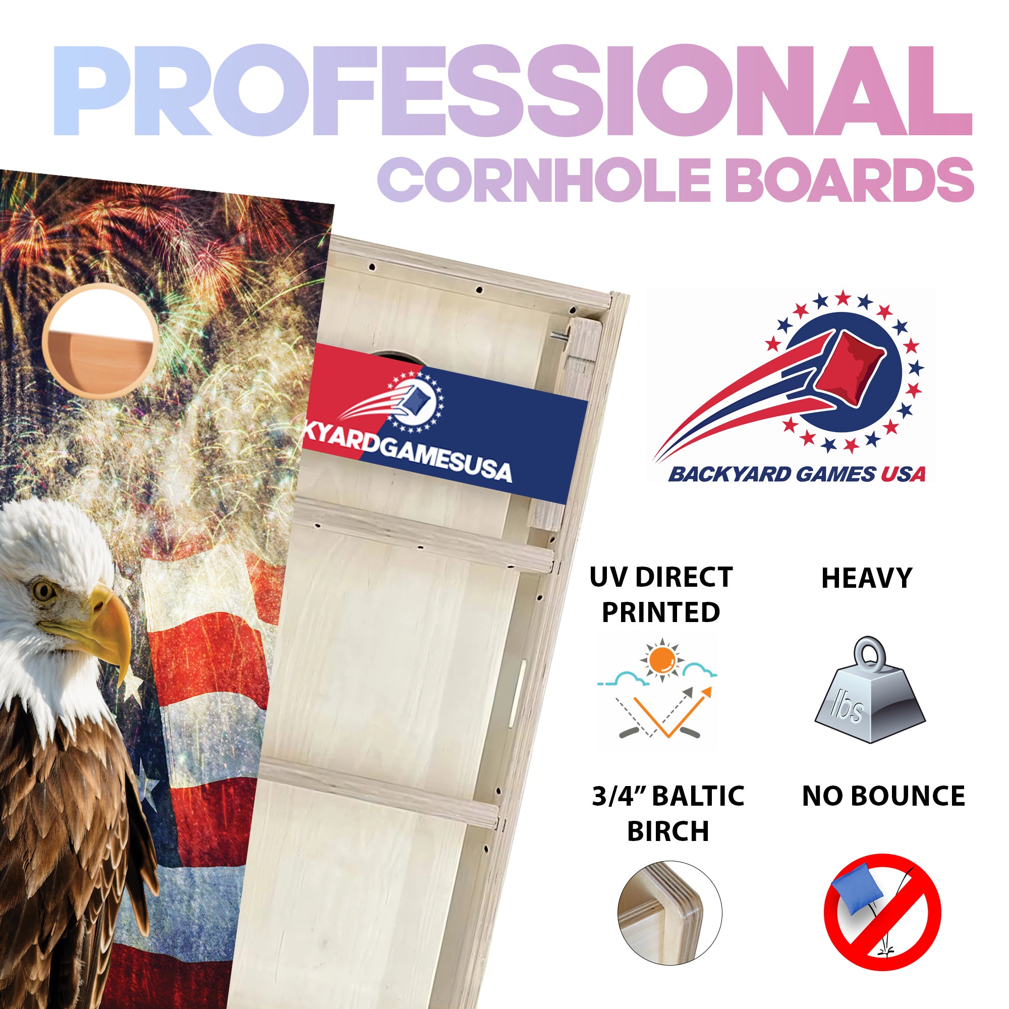 Eagle Fireworks Professional Cornhole Boards