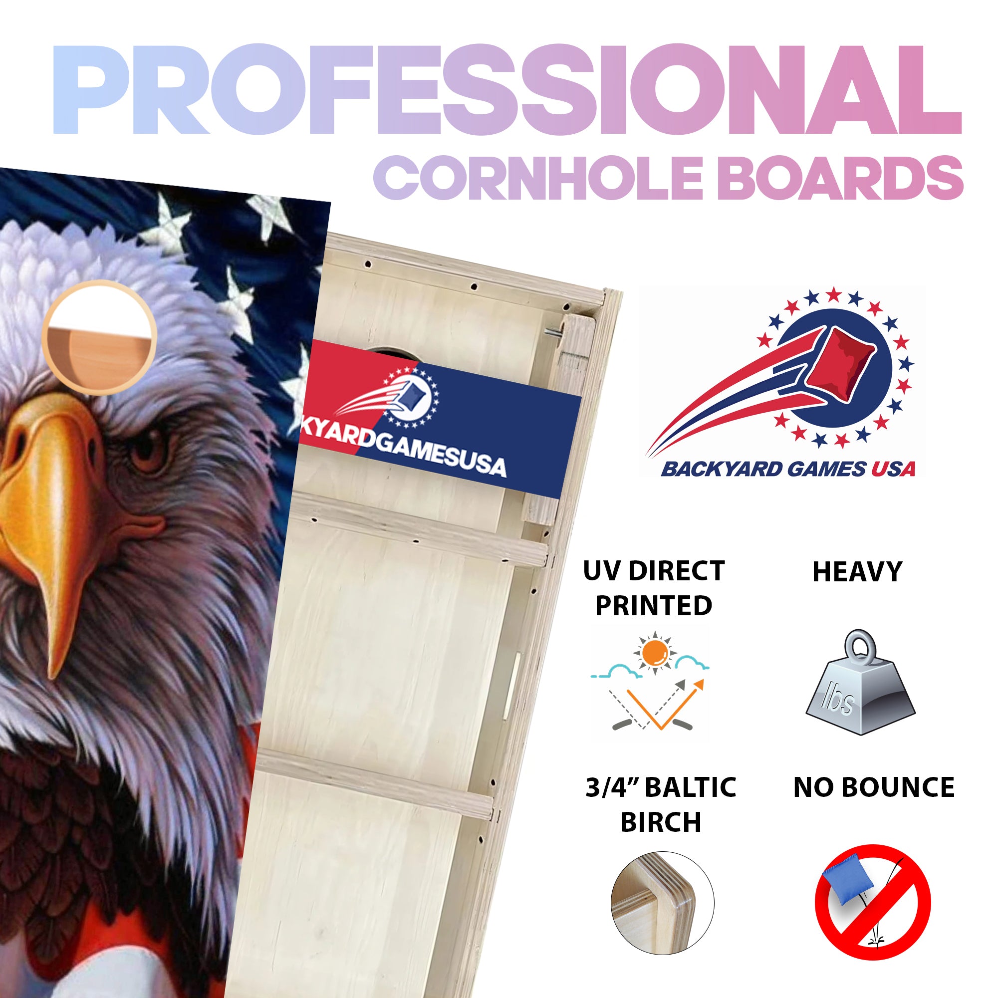 Eagle Flag Professional Cornhole Boards