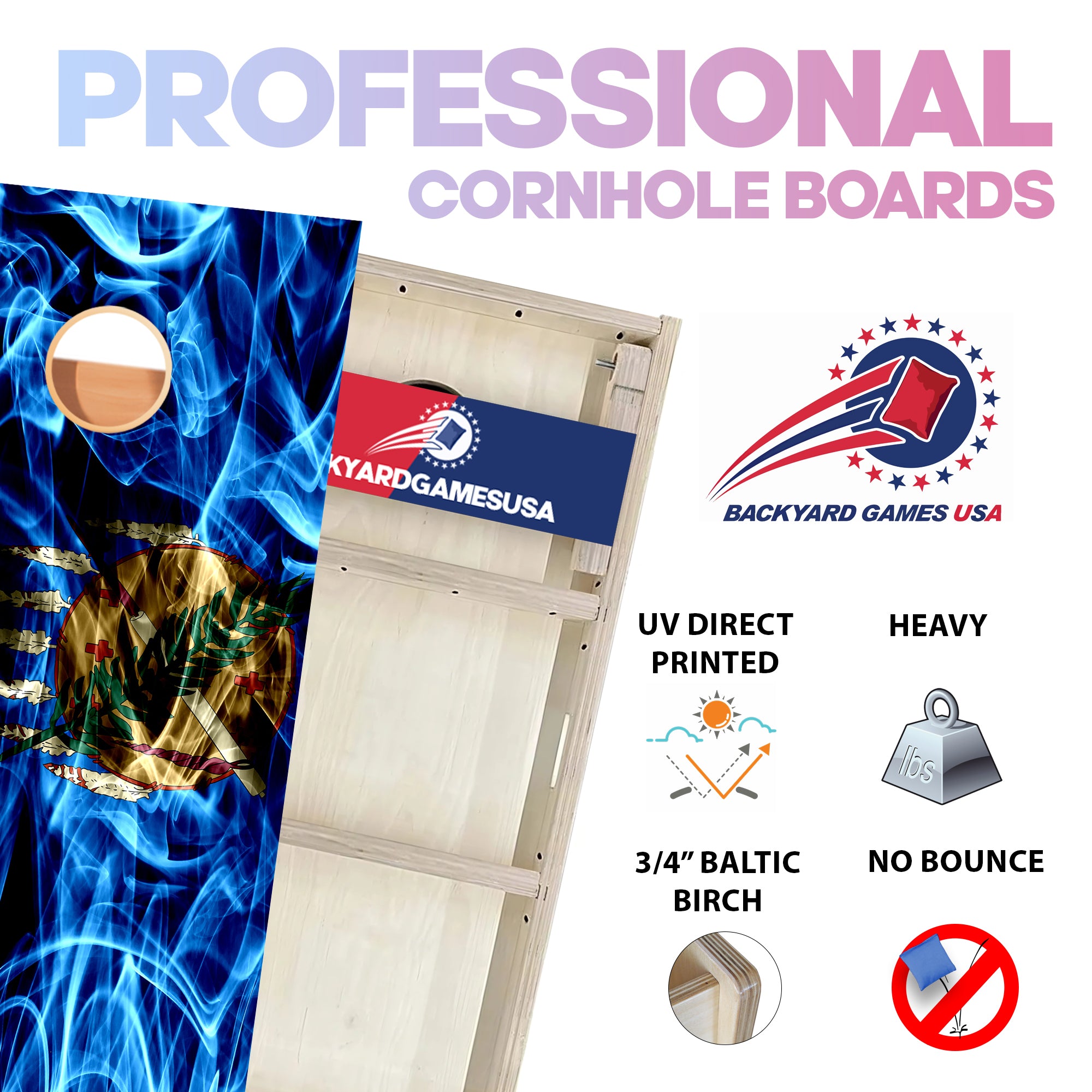Oklahoma Windy Flag Professional Cornhole Boards