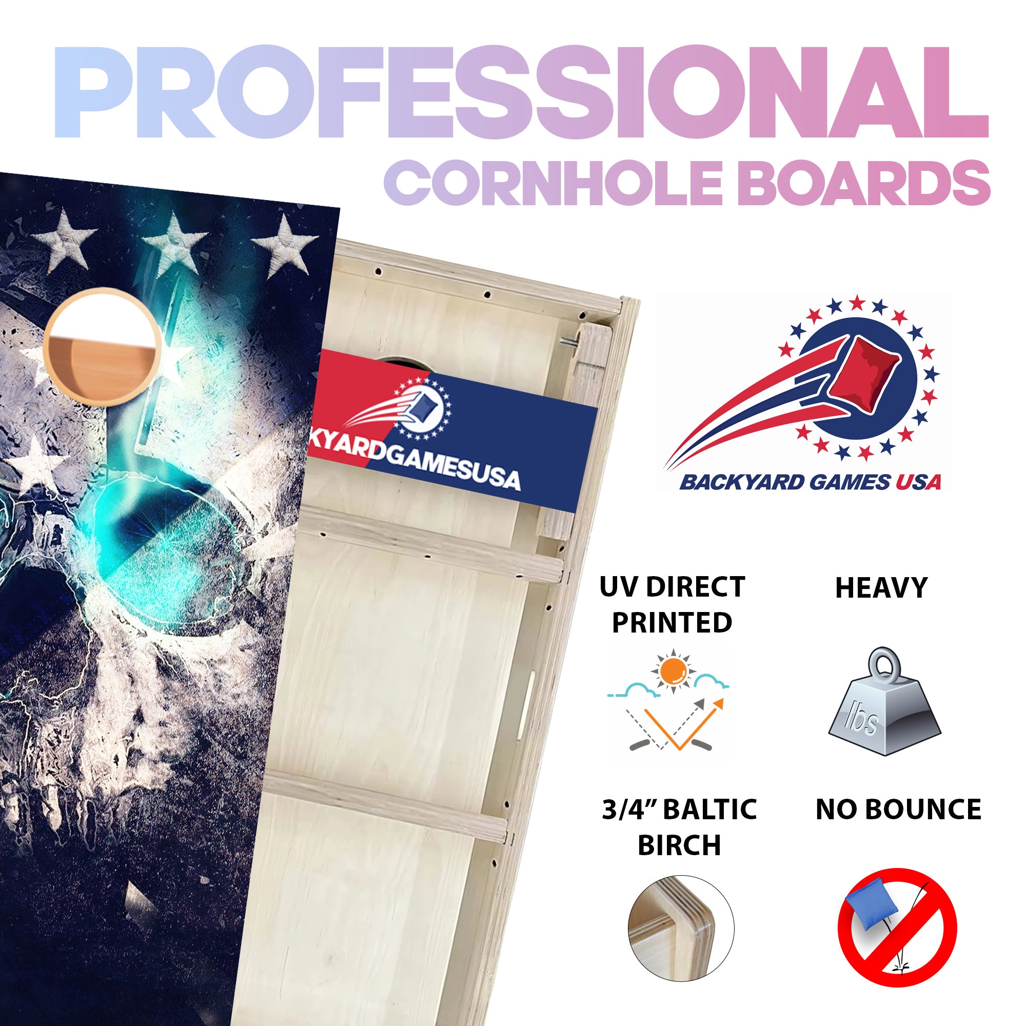 Glowing Skull Professional Cornhole Boards
