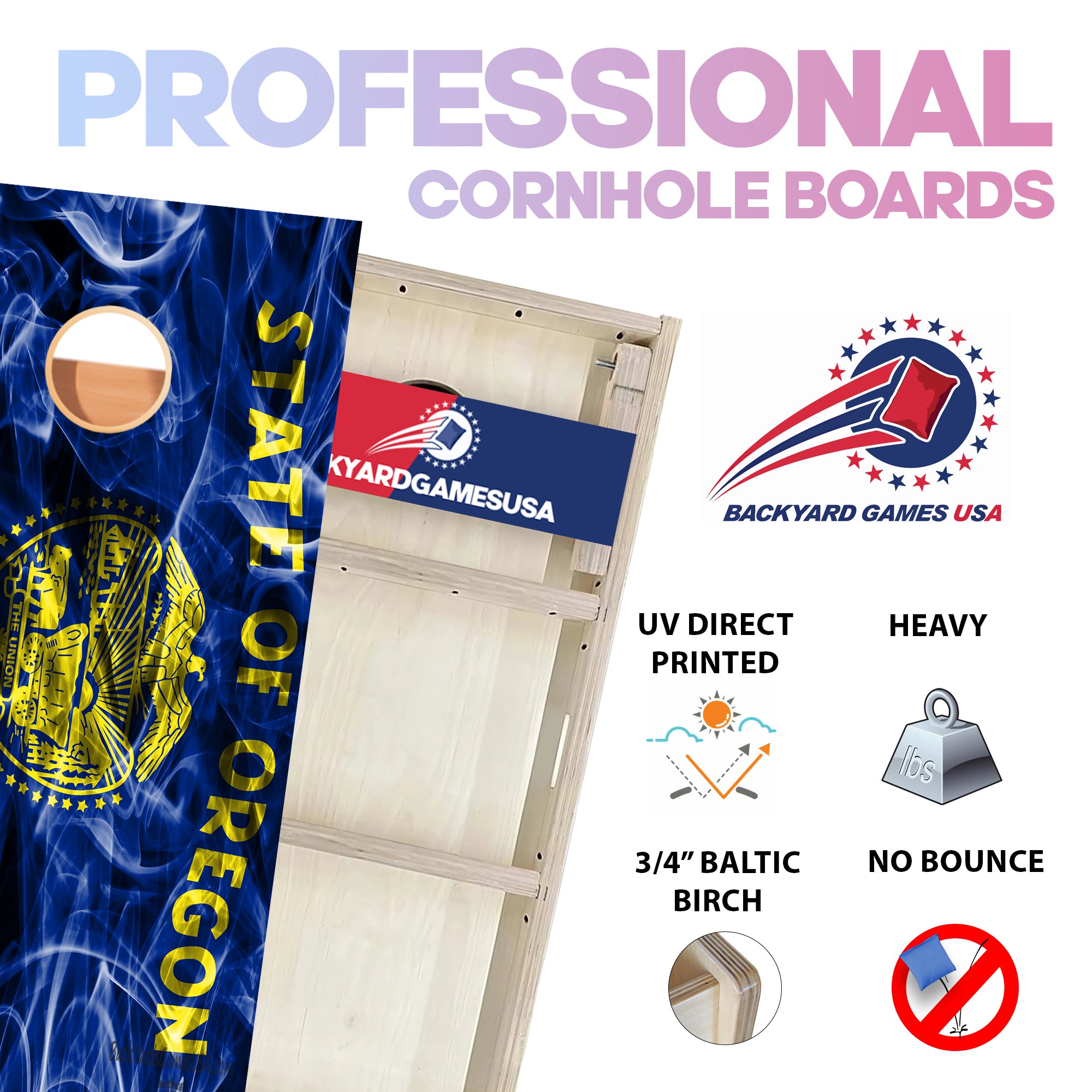 Oregon Windy Flag Professional Cornhole Boards