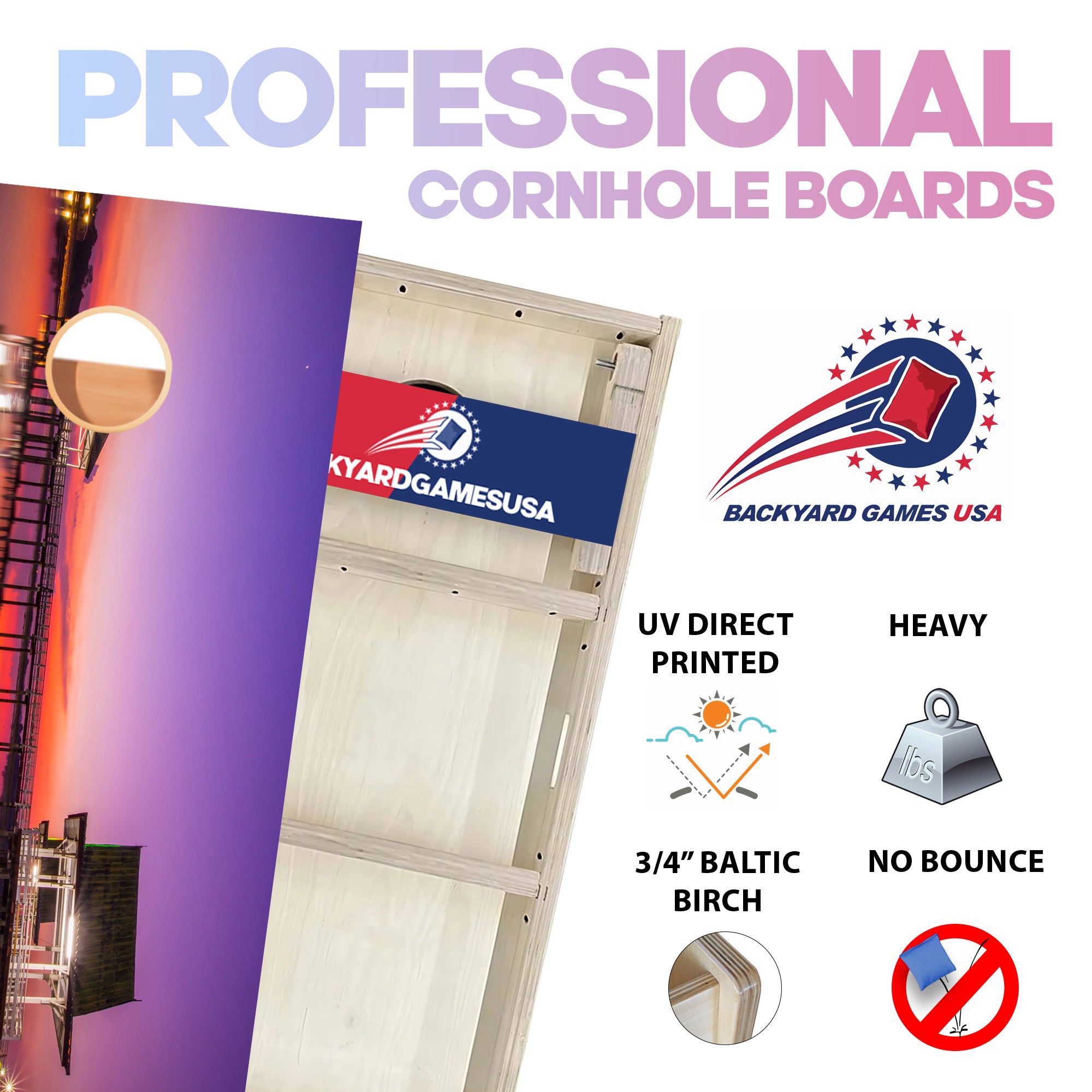 Purple Dock Professional Cornhole Boards
